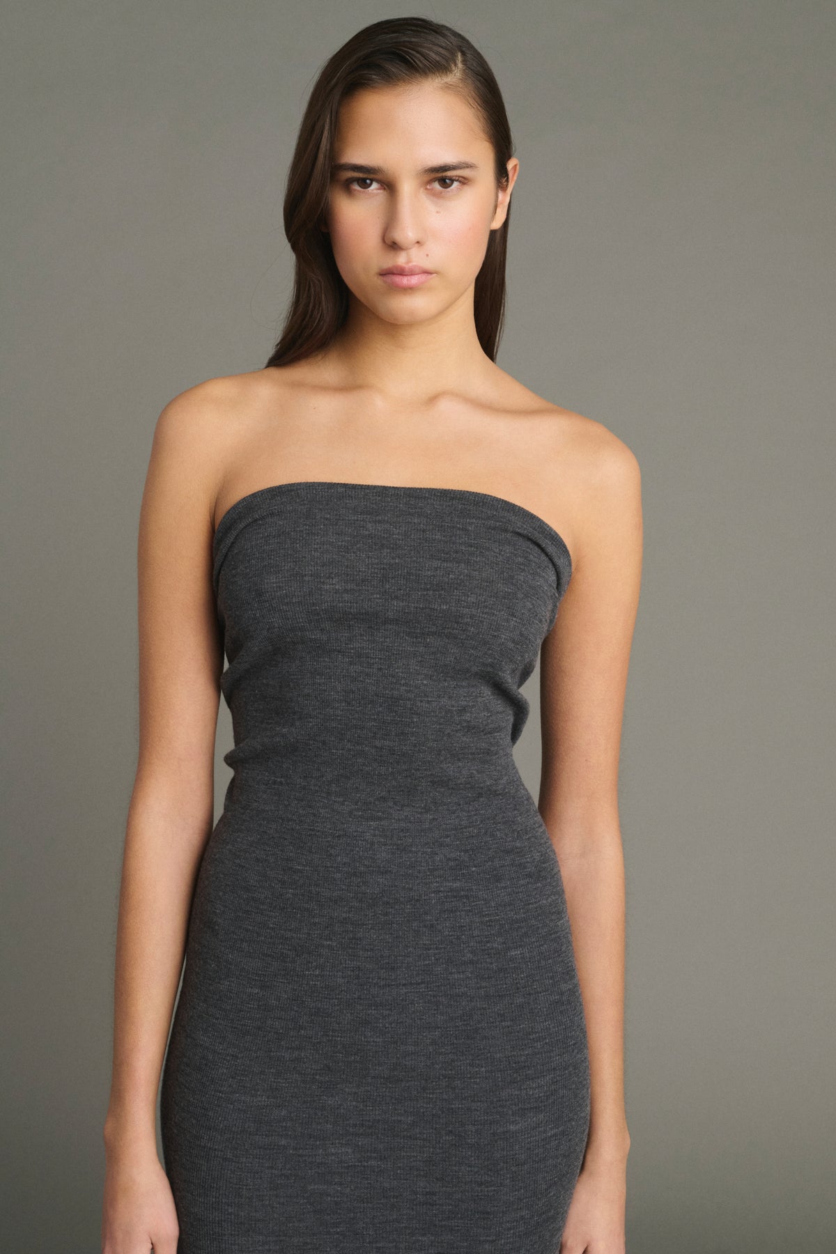 Robe Lilia - Gris Anthracite - Laine - Femme vue 3