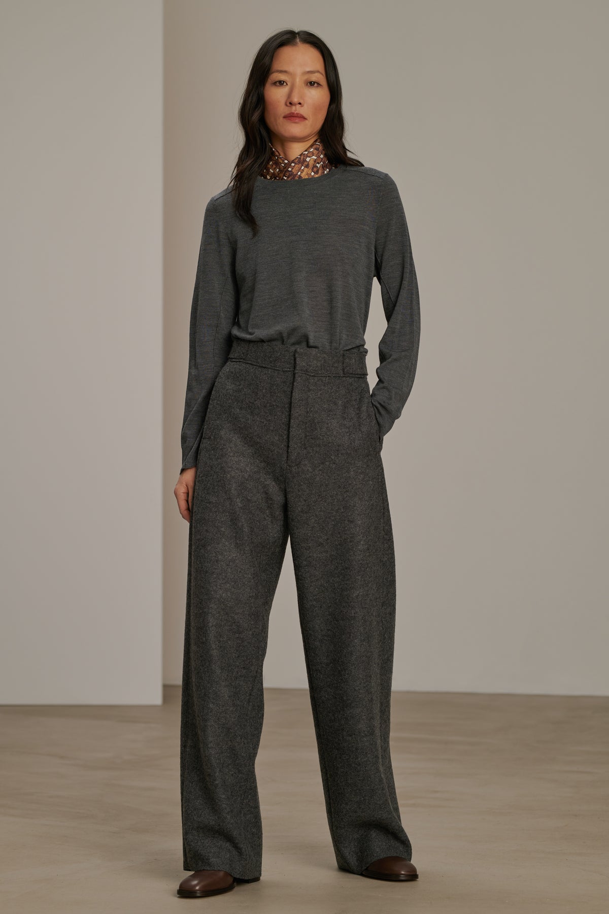 Pantalon Wally - Gris Chiné - Laine - Femme