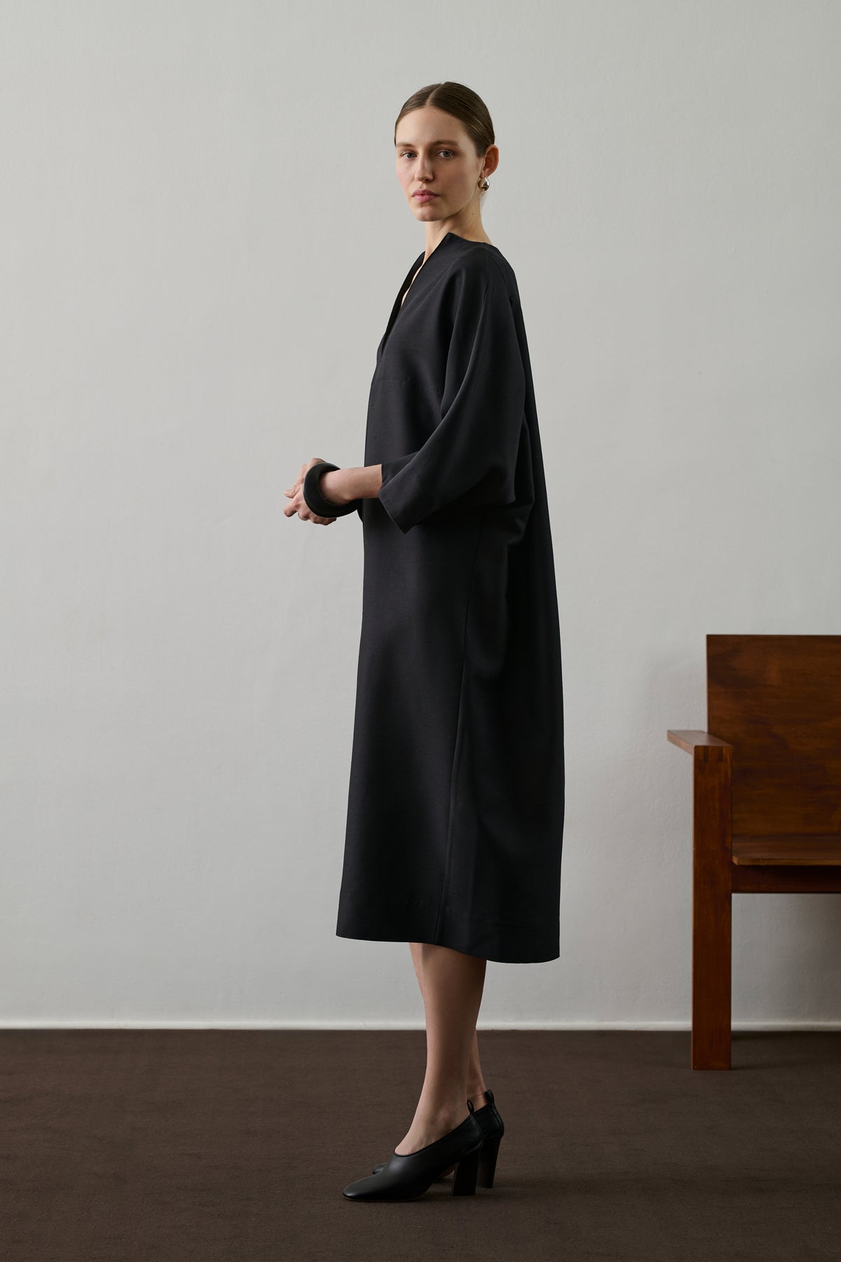 Robe Greta - Noir - Laine - Femme