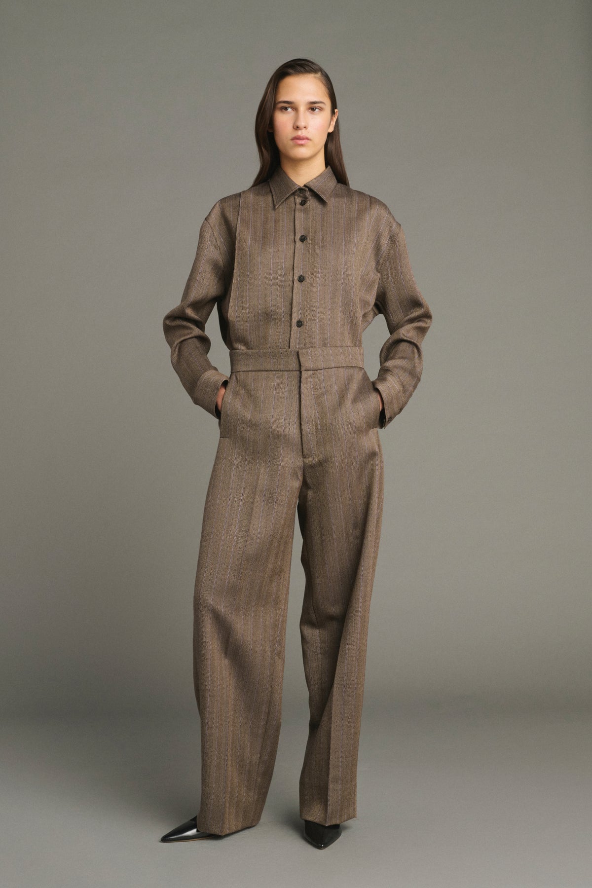 Camisa Lisbonne - Marrón/Malva - Lana - Mujer