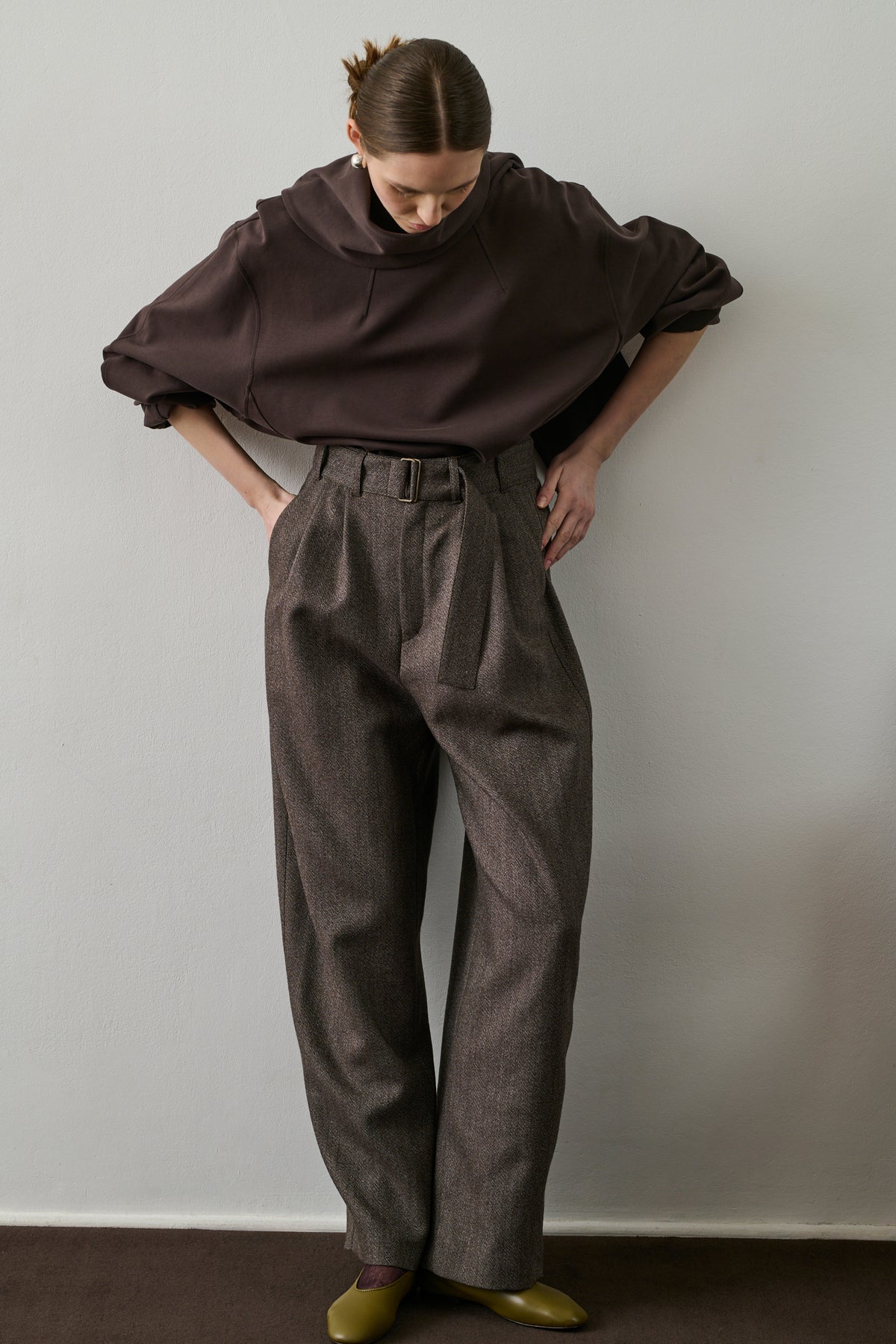 Pantalón Cole - Marrón/Crudo - Lana - Mujer