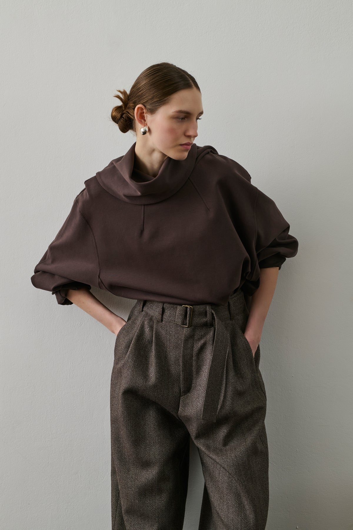 Freja Sweatshirt - Brown/Plum - Cotton - Women