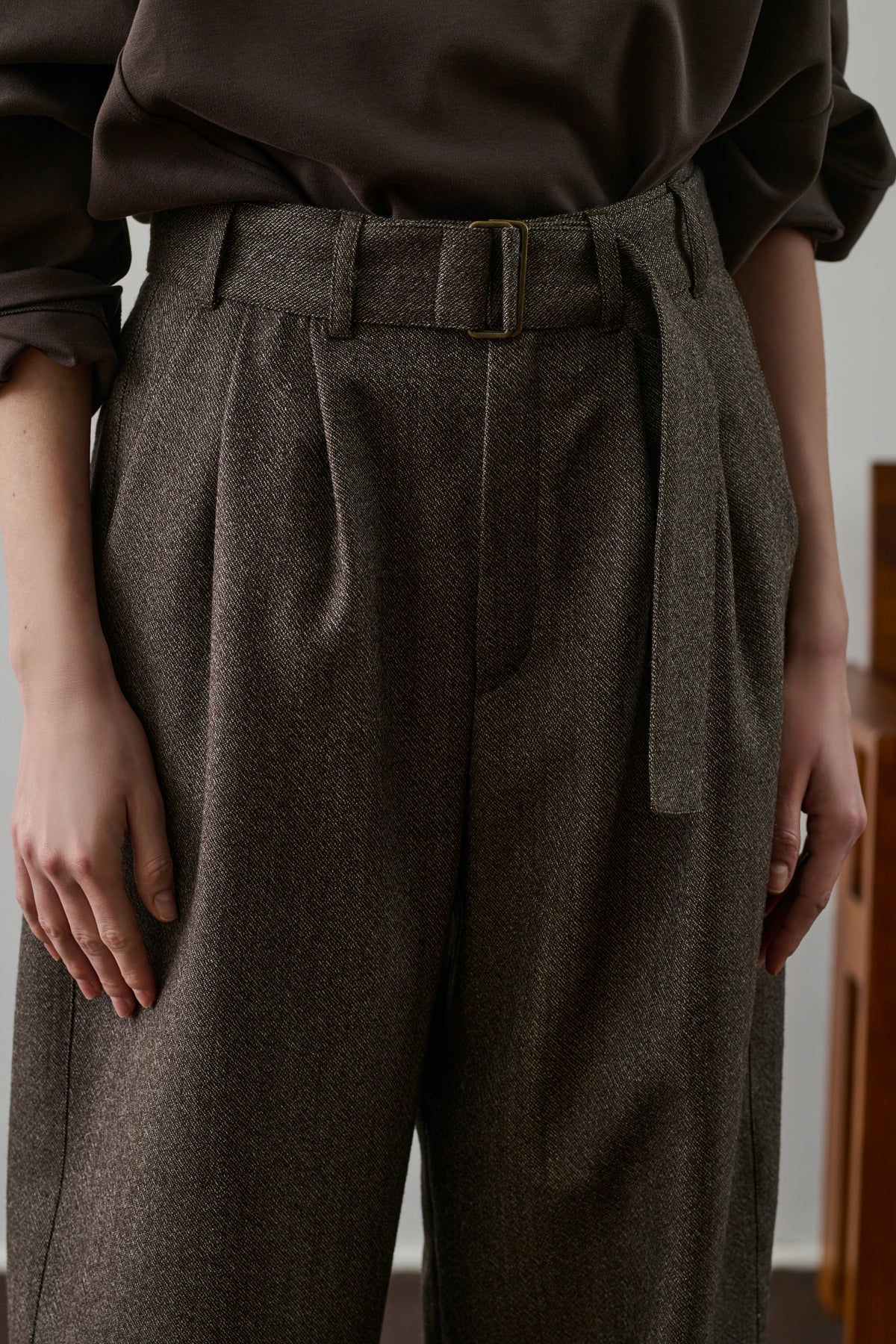 Pantalón Cole - Marrón/Crudo - Lana - Mujer vue 5
