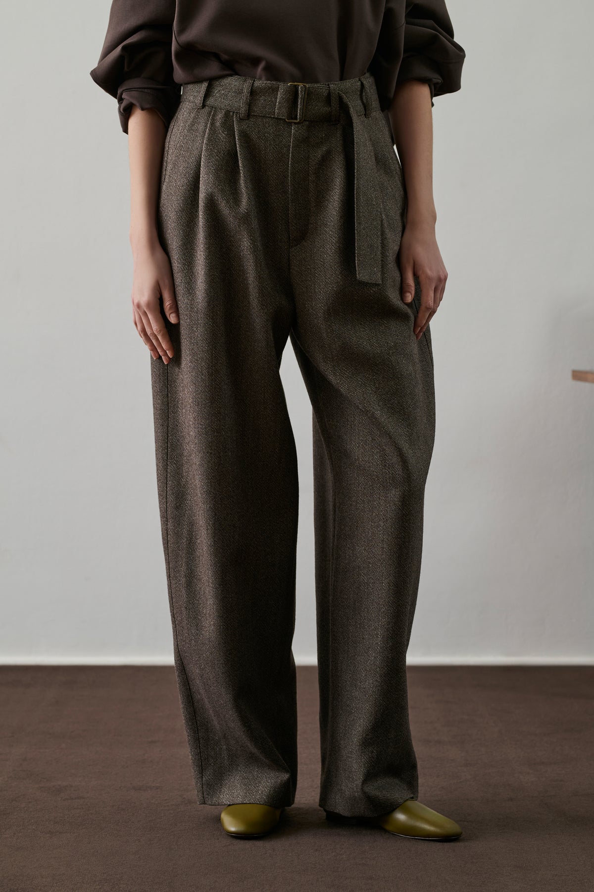 Pantalón Cole - Marrón/Crudo - Lana - Mujer vue 3