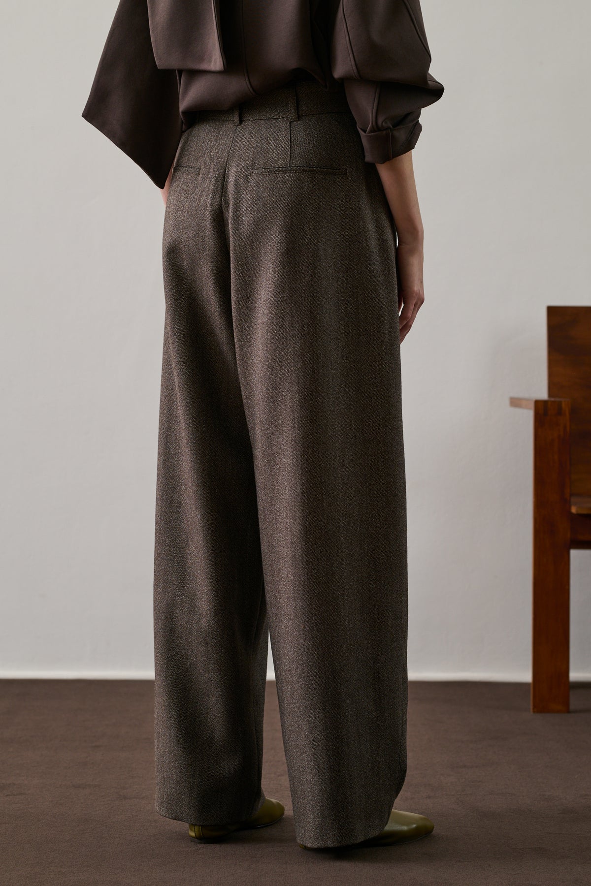 Pantalón Cole - Marrón/Crudo - Lana - Mujer vue 4