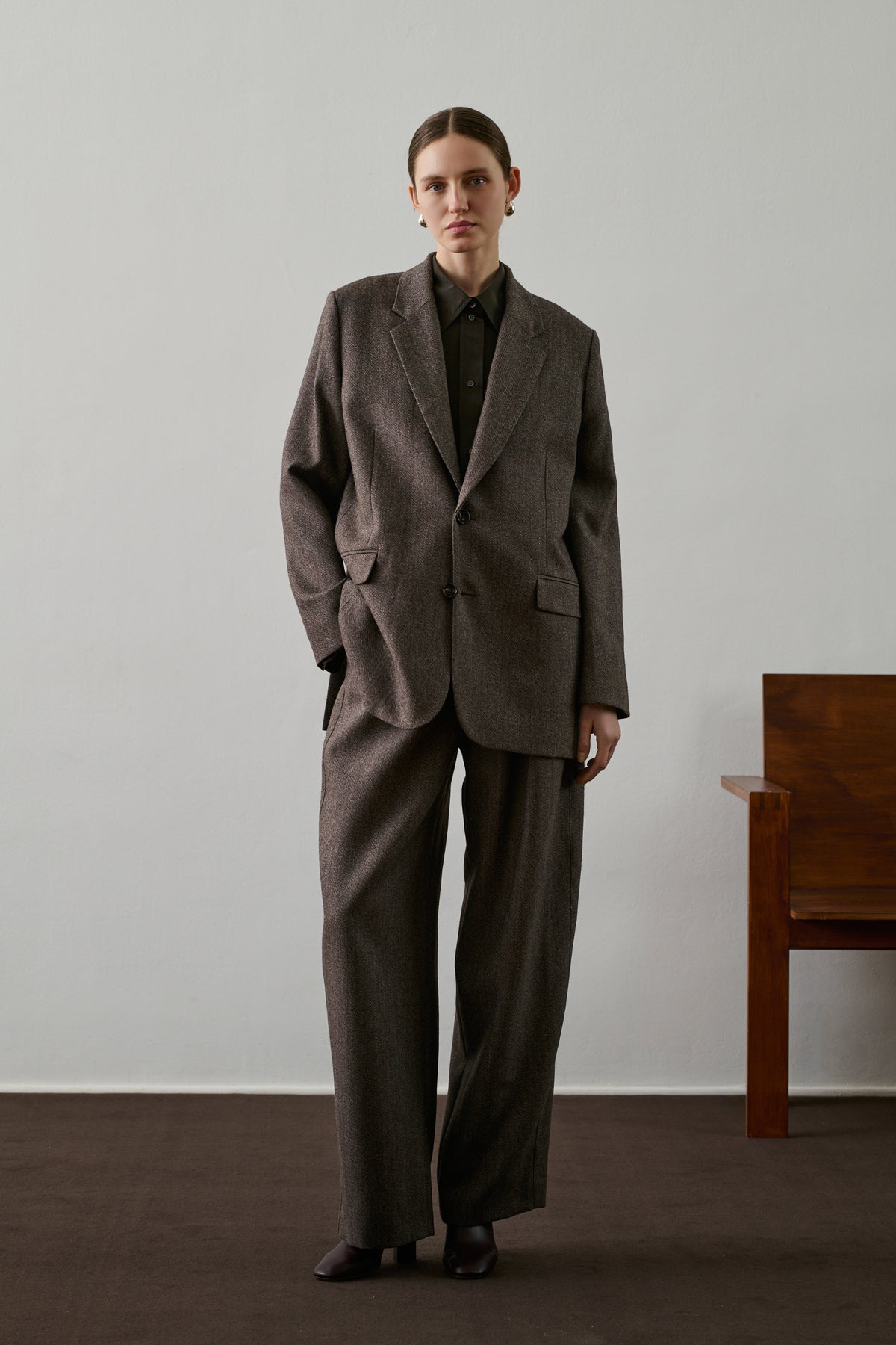 Pantalón Cole - Marrón/Crudo - Lana - Mujer vue 6