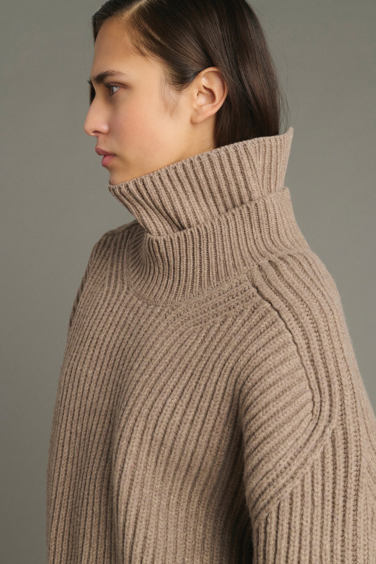 Col Gad - Beige Chiné - Laine Mérinos - Femme vue 2