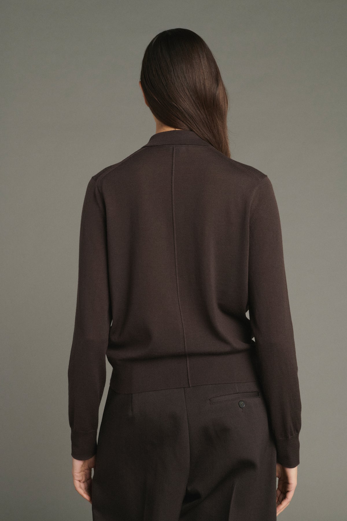 Cardigan Hailey - Chocolat - Laine Mérinos - Femme vue 2