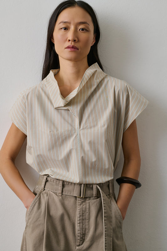 Farah Blouse - Grey/Blue - Cotton - Women
