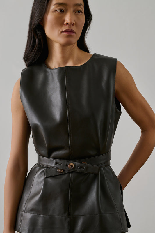 Top Chance - Marron Foncé - Cuir - Femme