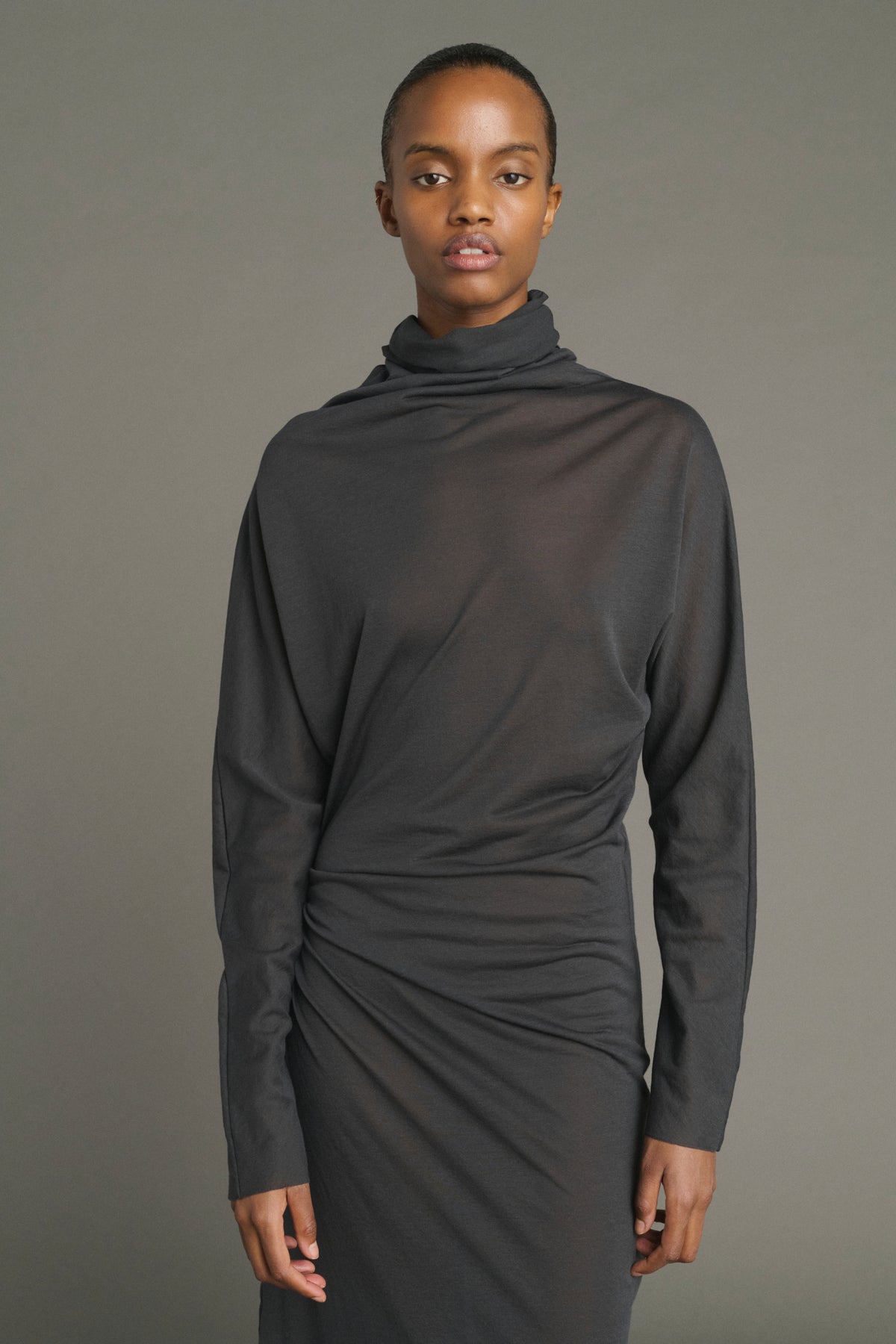 Robe Lola - Gris Anthracite - Coton - Femme vue 4