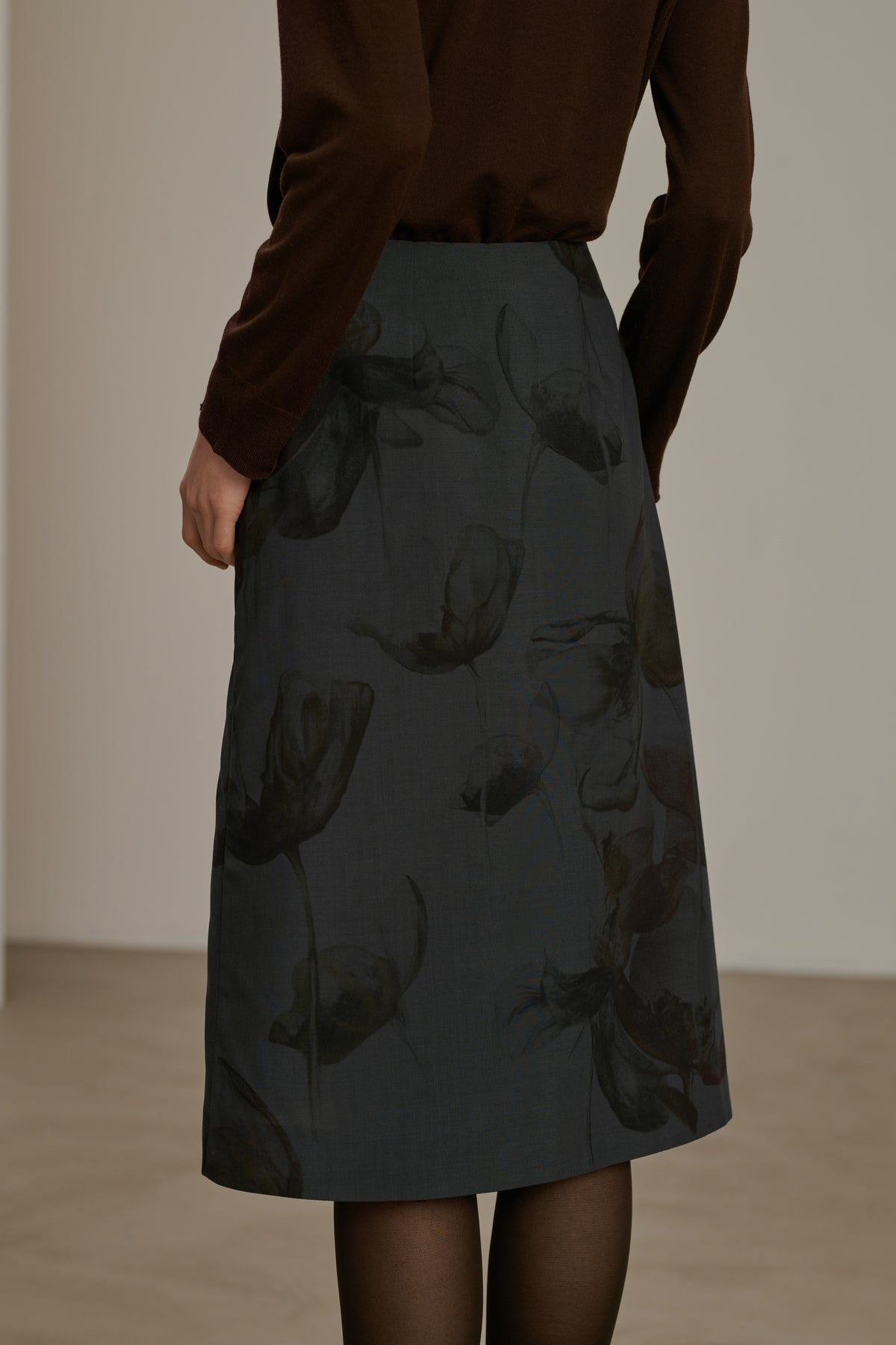 Valet skirt - Anthracite Grey - Wool - Women vue 3