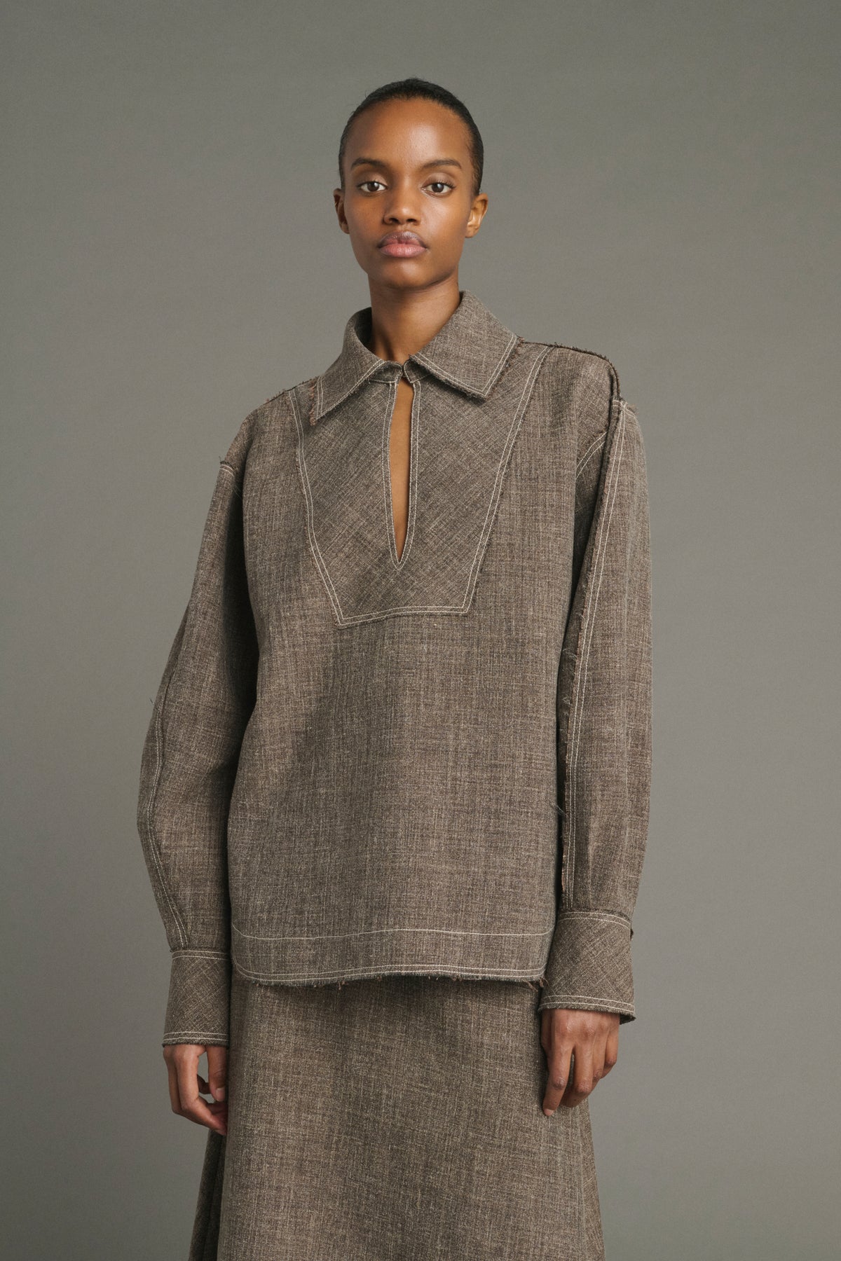 Blouse Jana - Marron Chiné - Femme vue 1