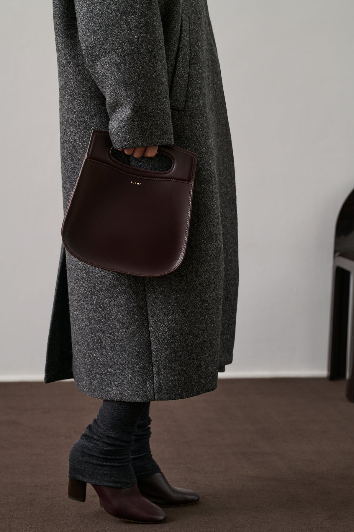 Sac Cheri - Bordeaux Foncé - Cuir - Femme