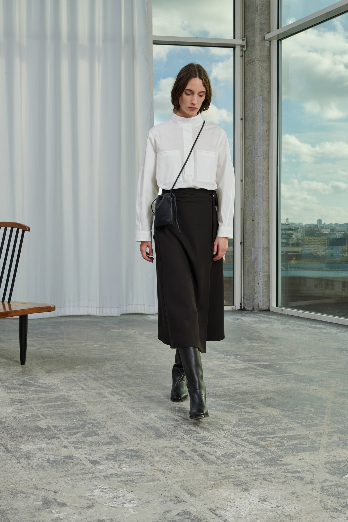 SKIRT REINE CHARCOAL