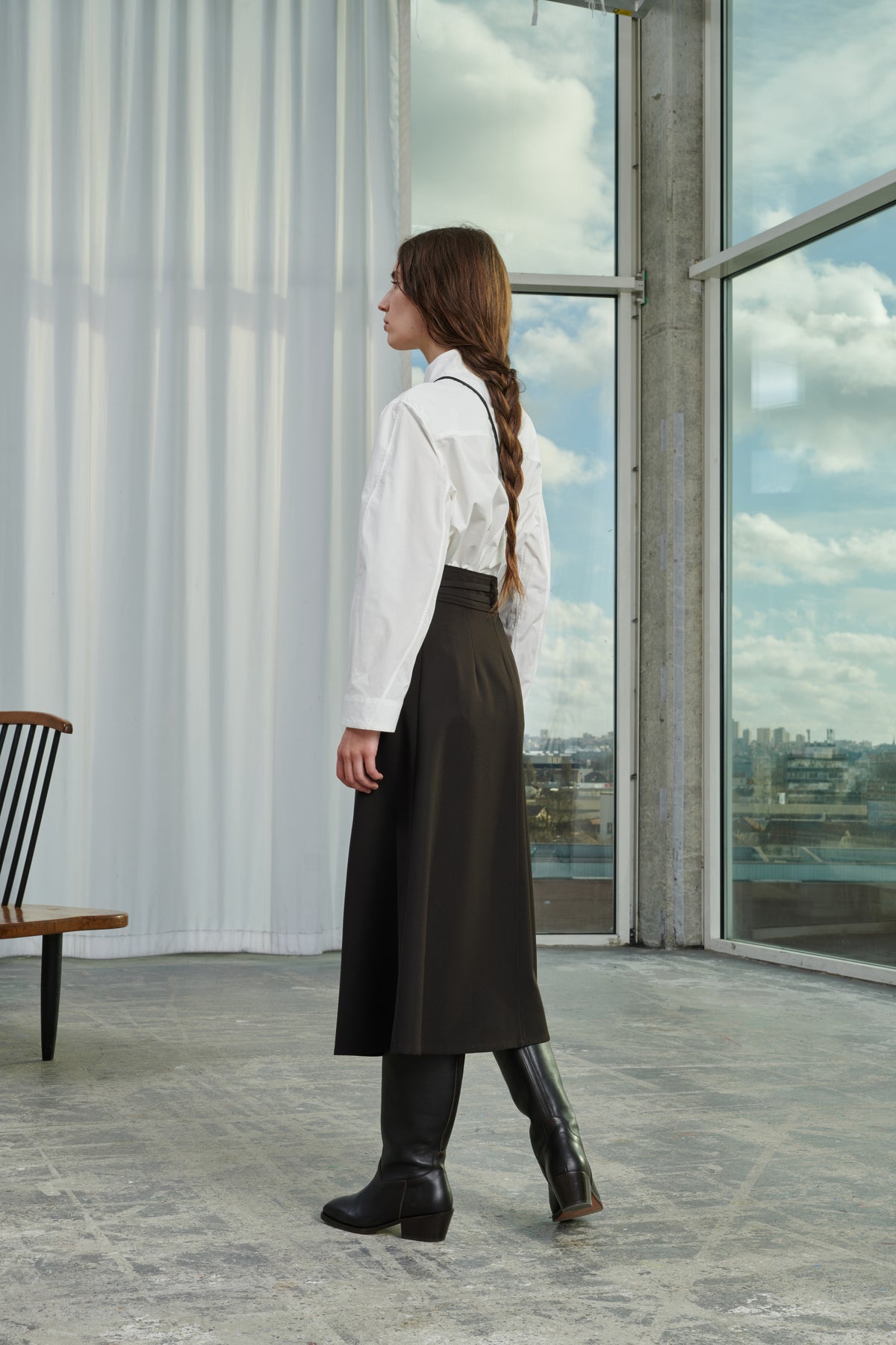 SKIRT REINE CHARCOAL