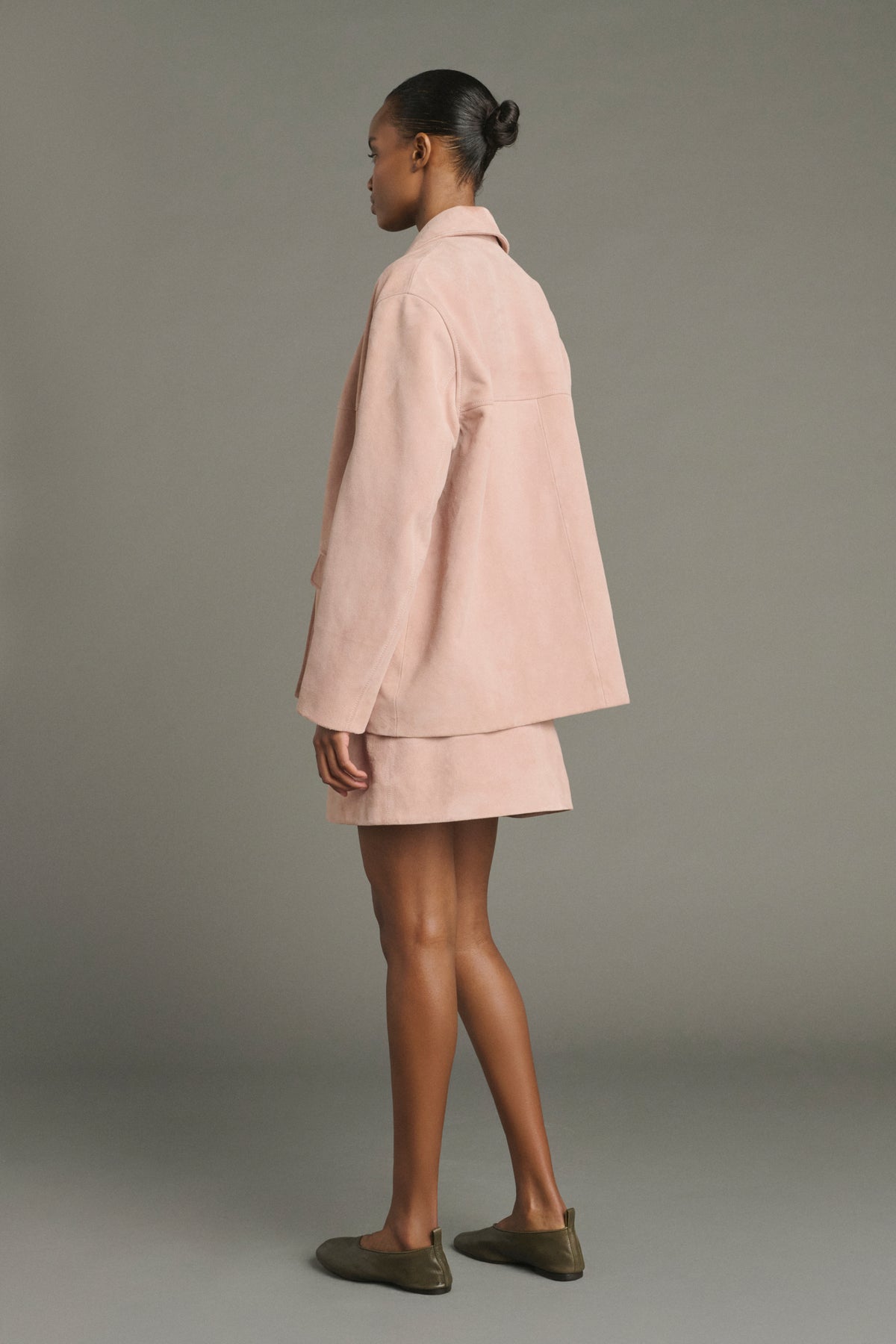 Veste Lorenzo - Vieux Rose Croûte de Cuir Femme - Soeur vue 4
