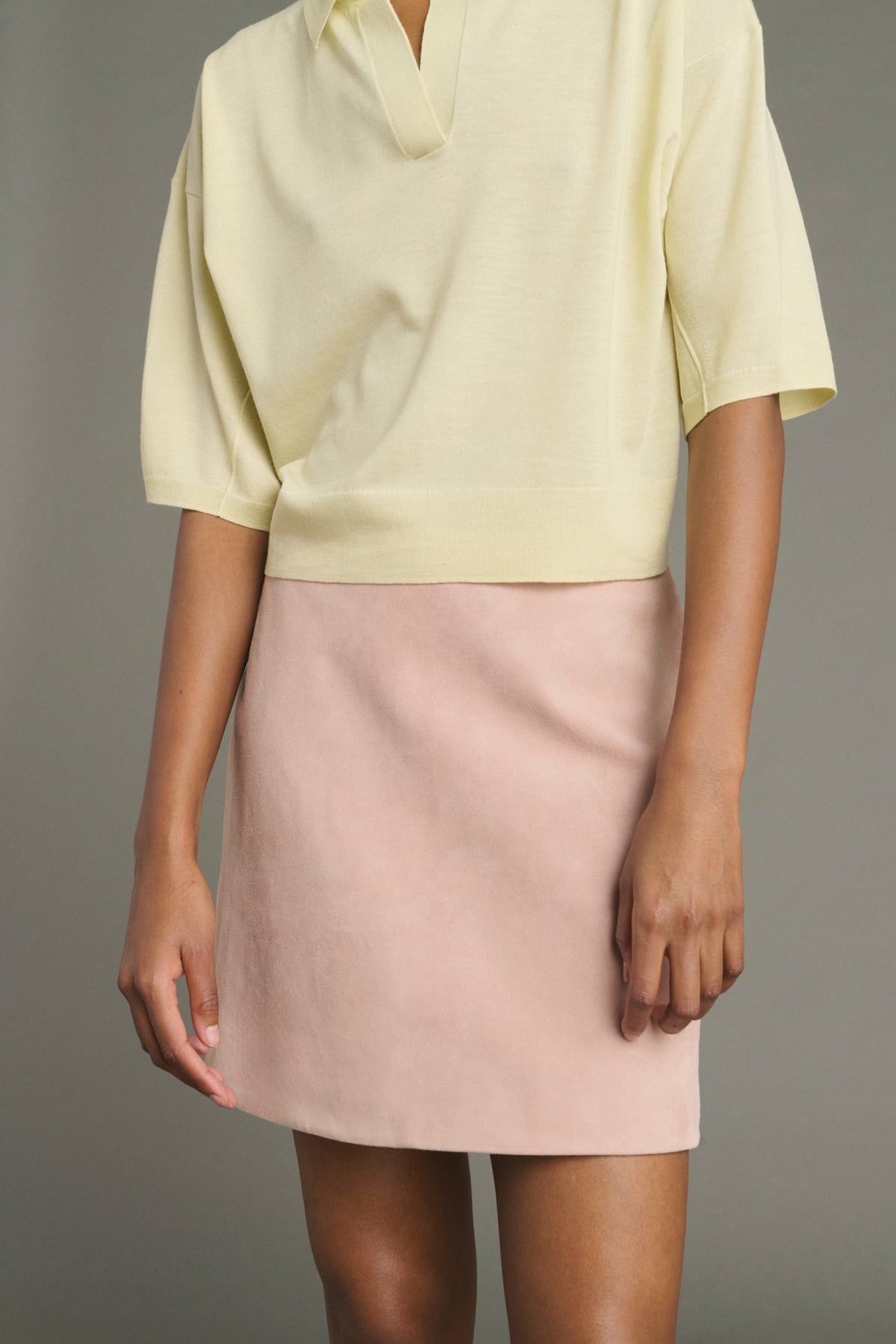 Jupe Inno - Vieux Rose - Cuir - Femme vue 3