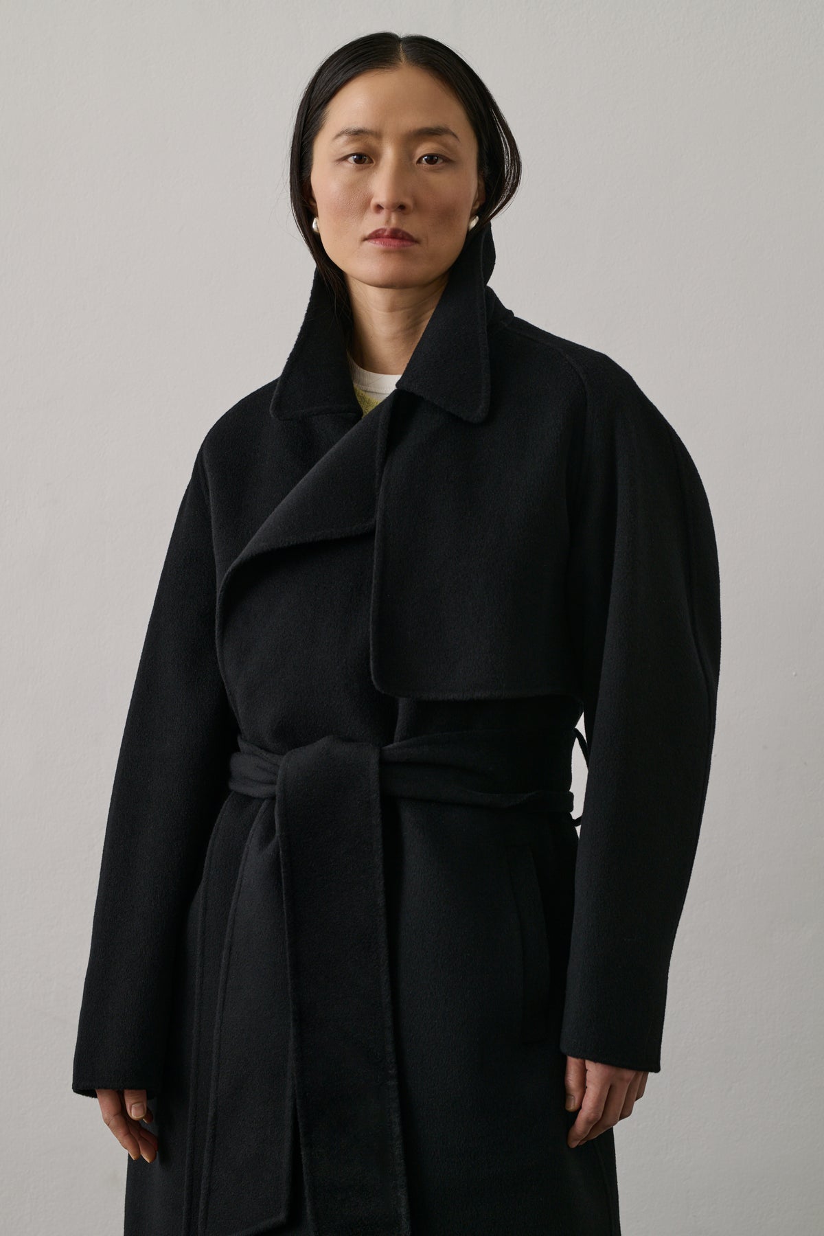 Manteau Stanislas - Noir - Laine - Femme vue 2