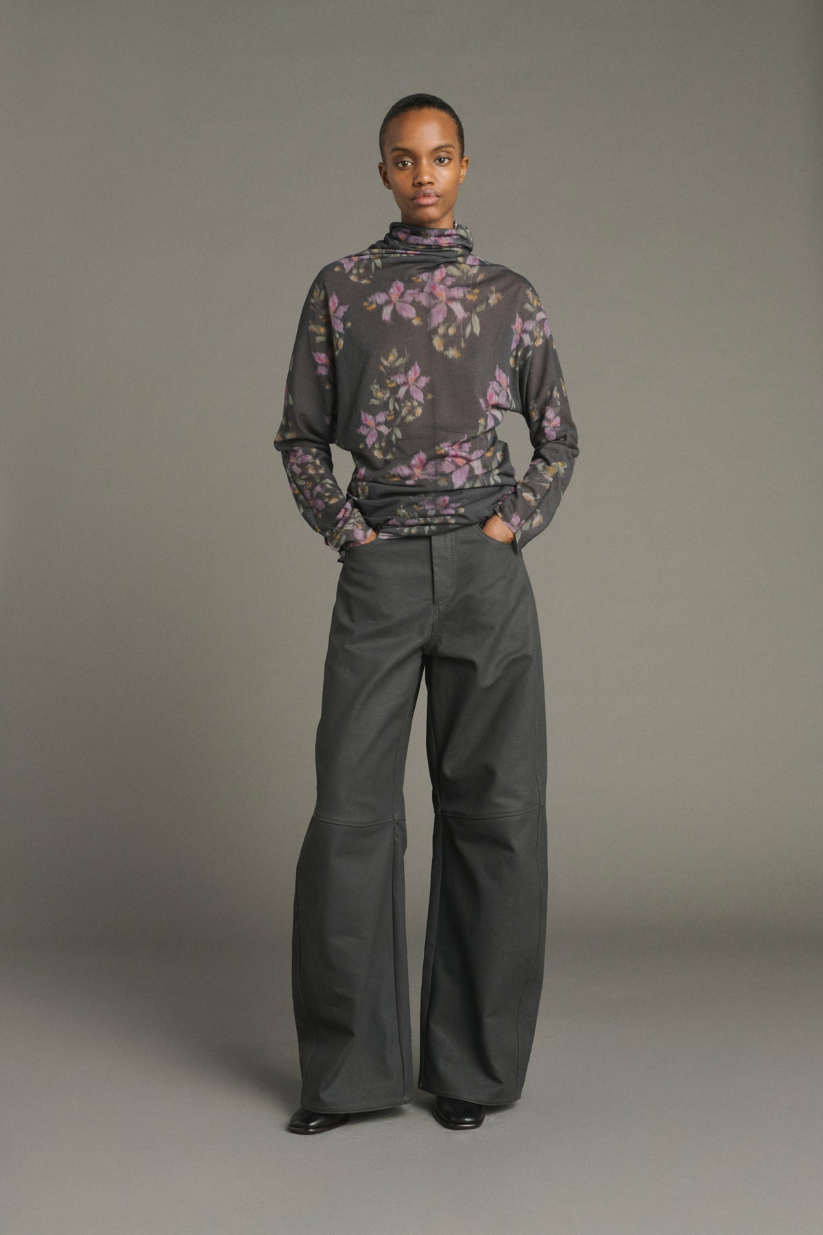 Tee-Shirt Lisia - Anthracite/Violet - Coton - Femme vue 1