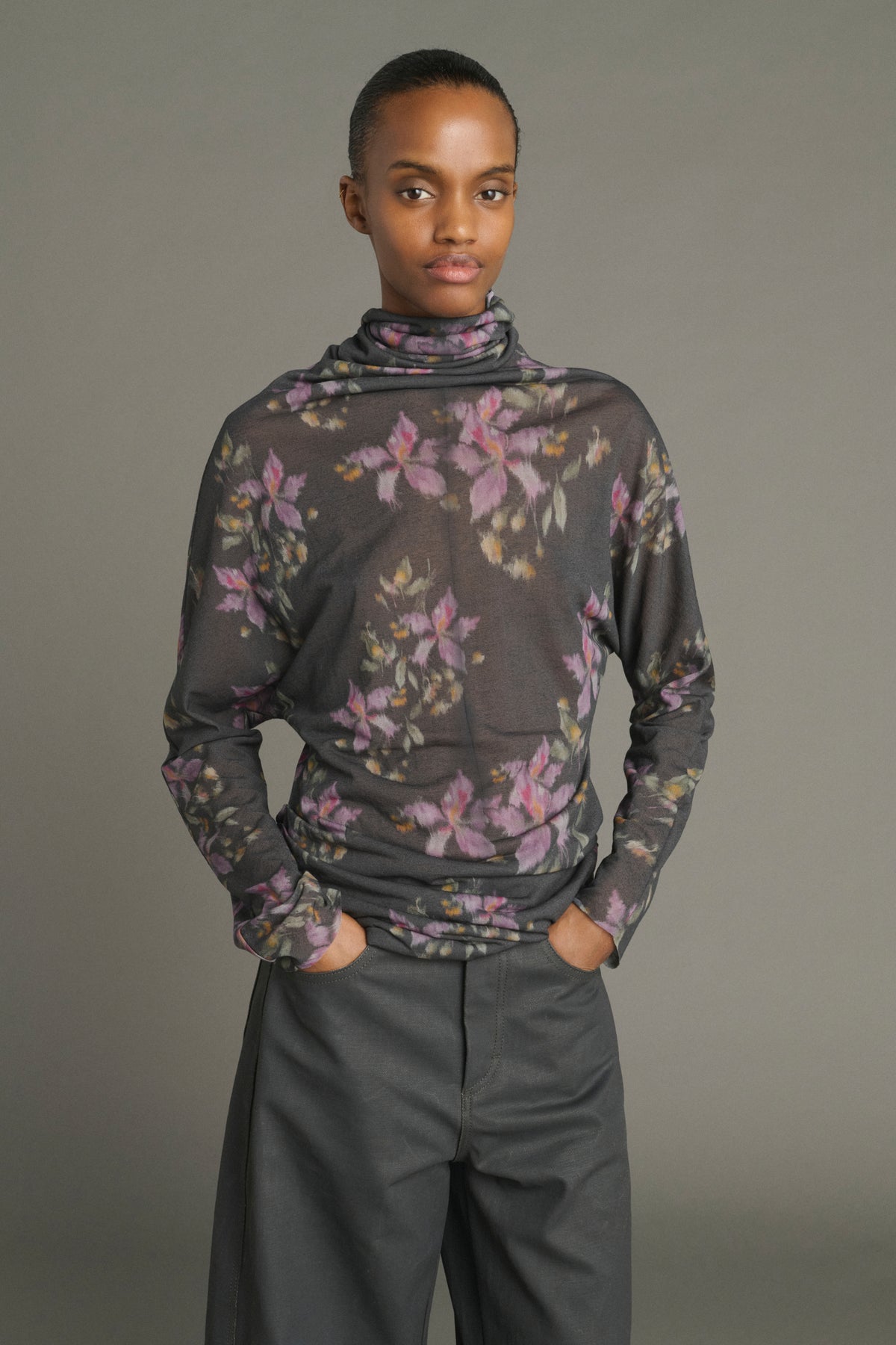 Tee-Shirt Lisia - Anthracite/Violet - Coton - Femme vue 3