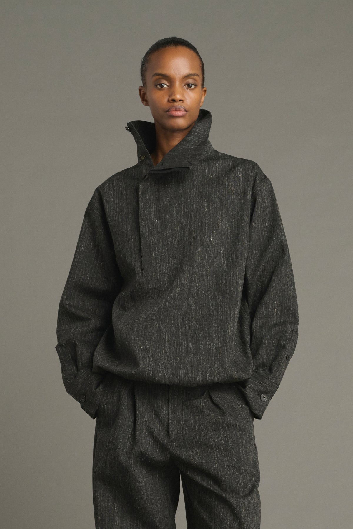 Chemise Lutece - Gris Anthracite - Laine - Femme vue 1
