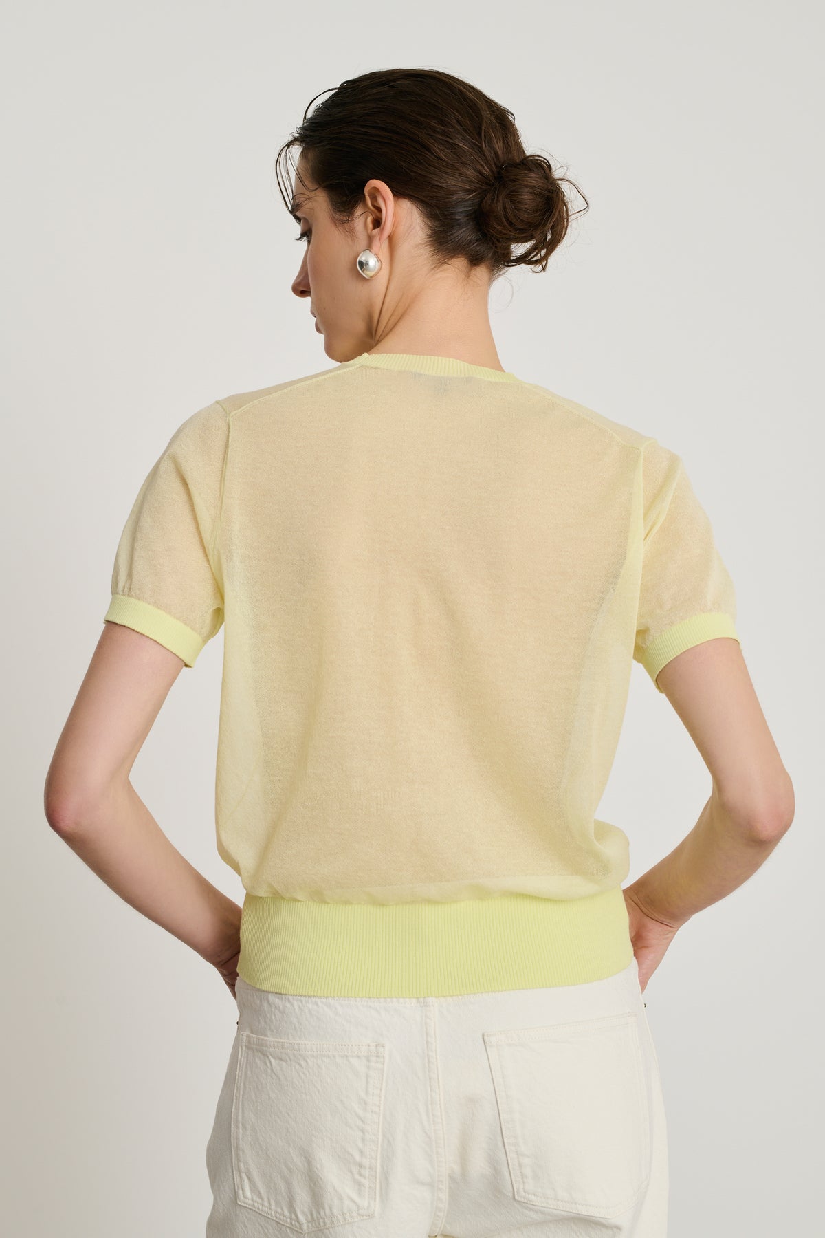 Pull Dua - Jaune Acide - Femme vue 3
