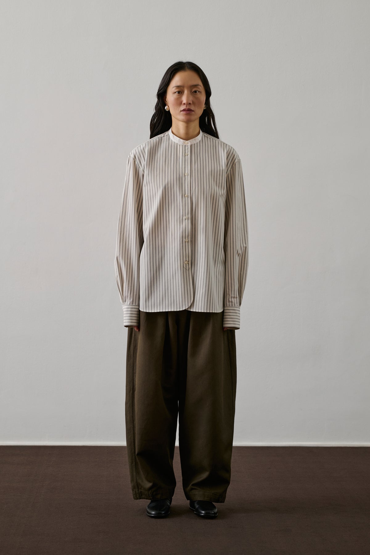 Chemise Bermudes - Blanc Cassé/Noir - Coton - Femme