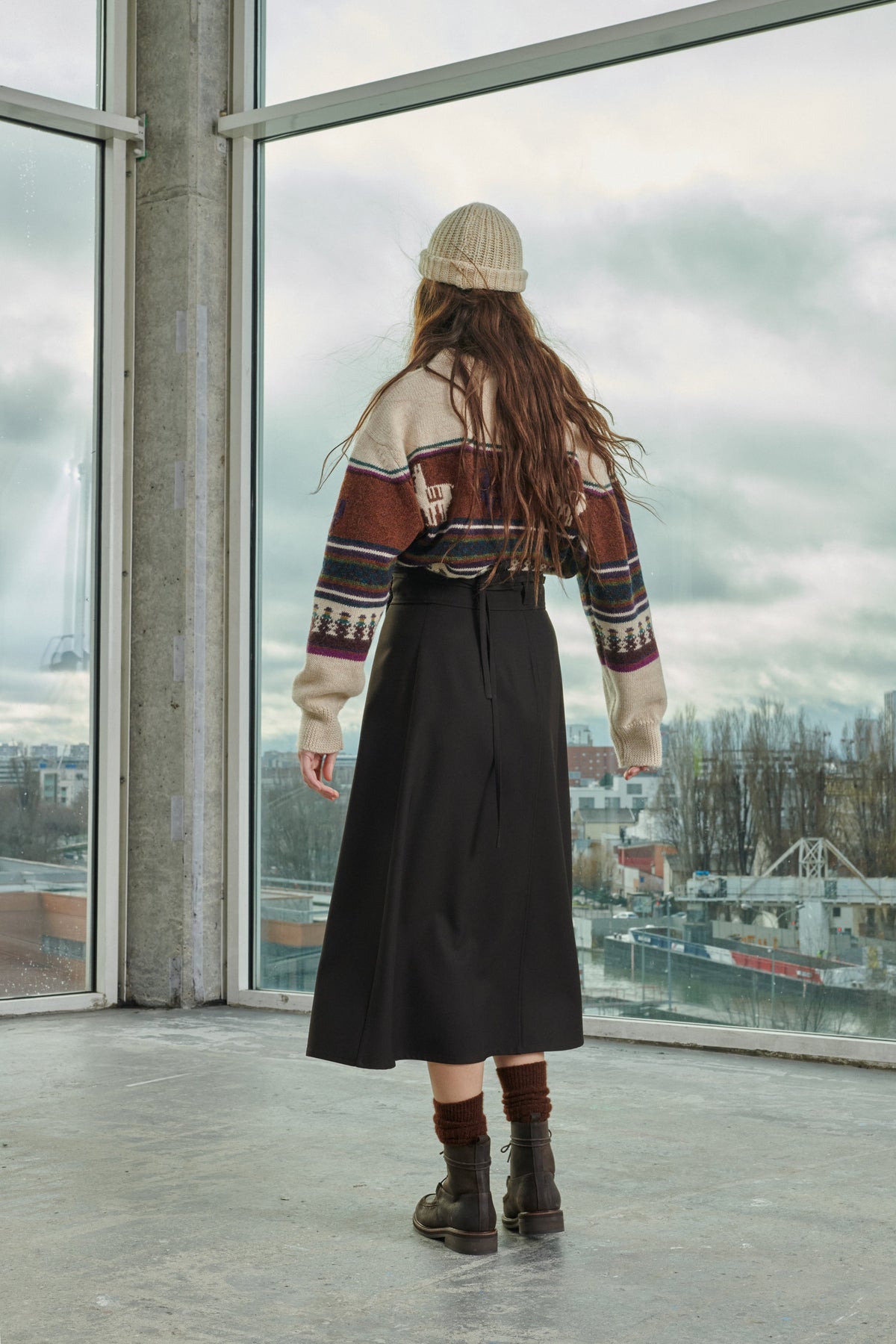 SKIRT REINE CHARCOAL vue 2