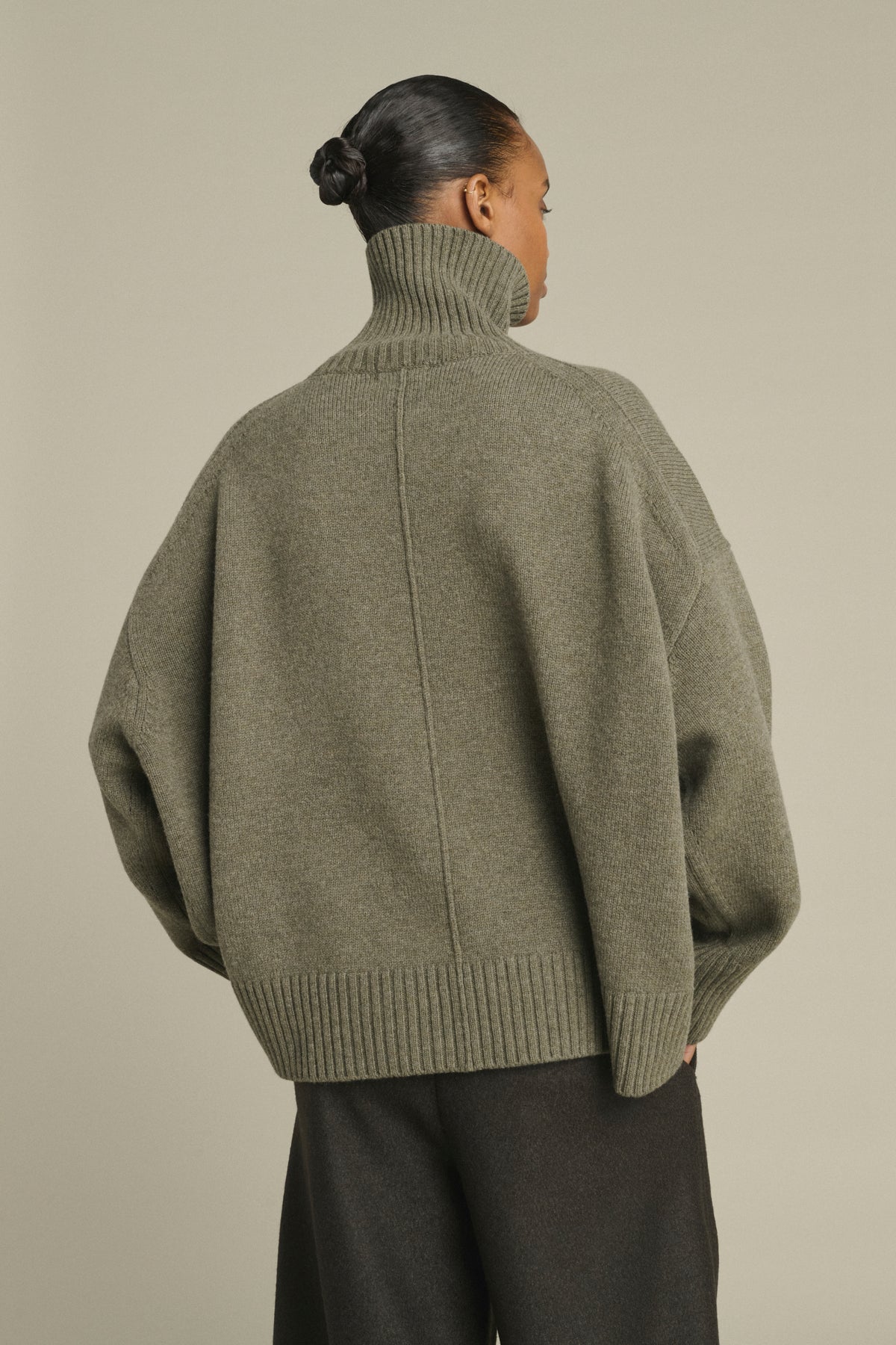 Pull William - Gris Chiné - Laine Mérinos - Femme vue 2