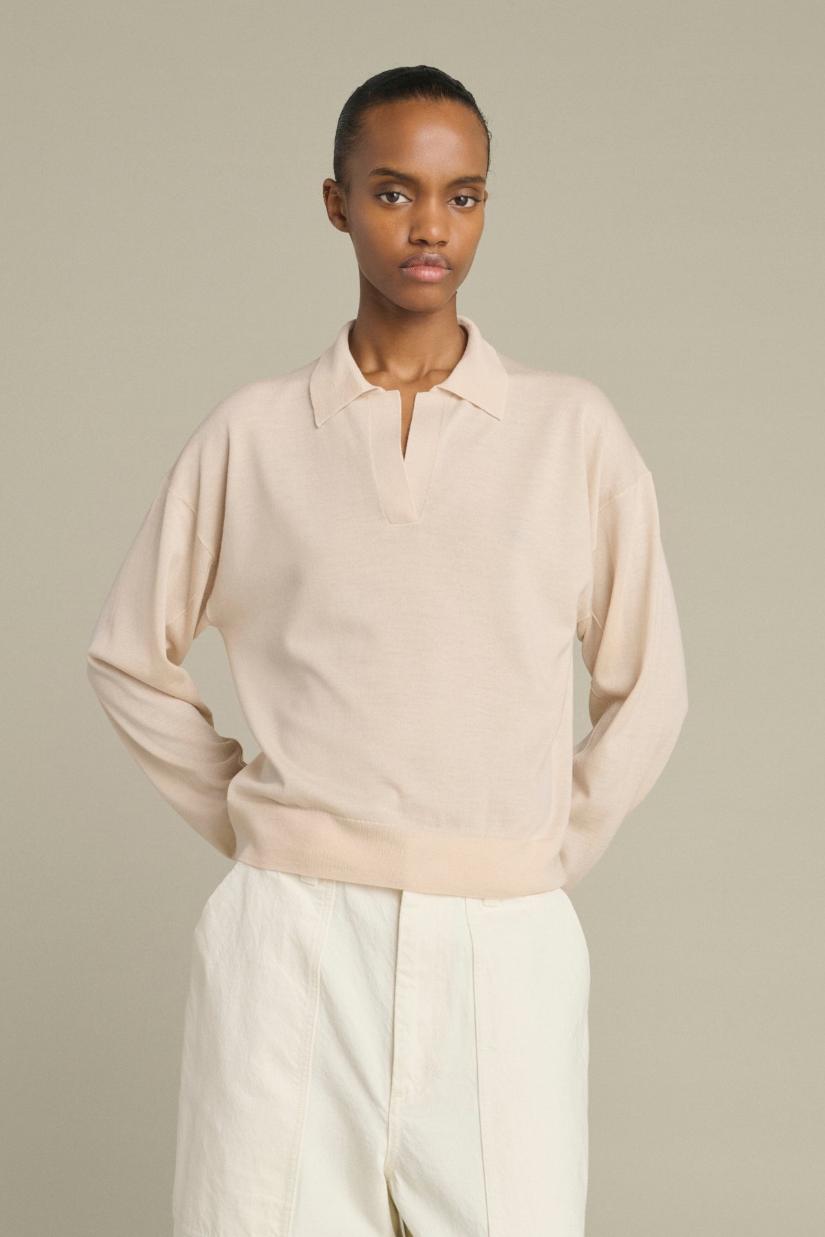 Pull Fleming - Rose Poudré - Laine Mérinos - Femme