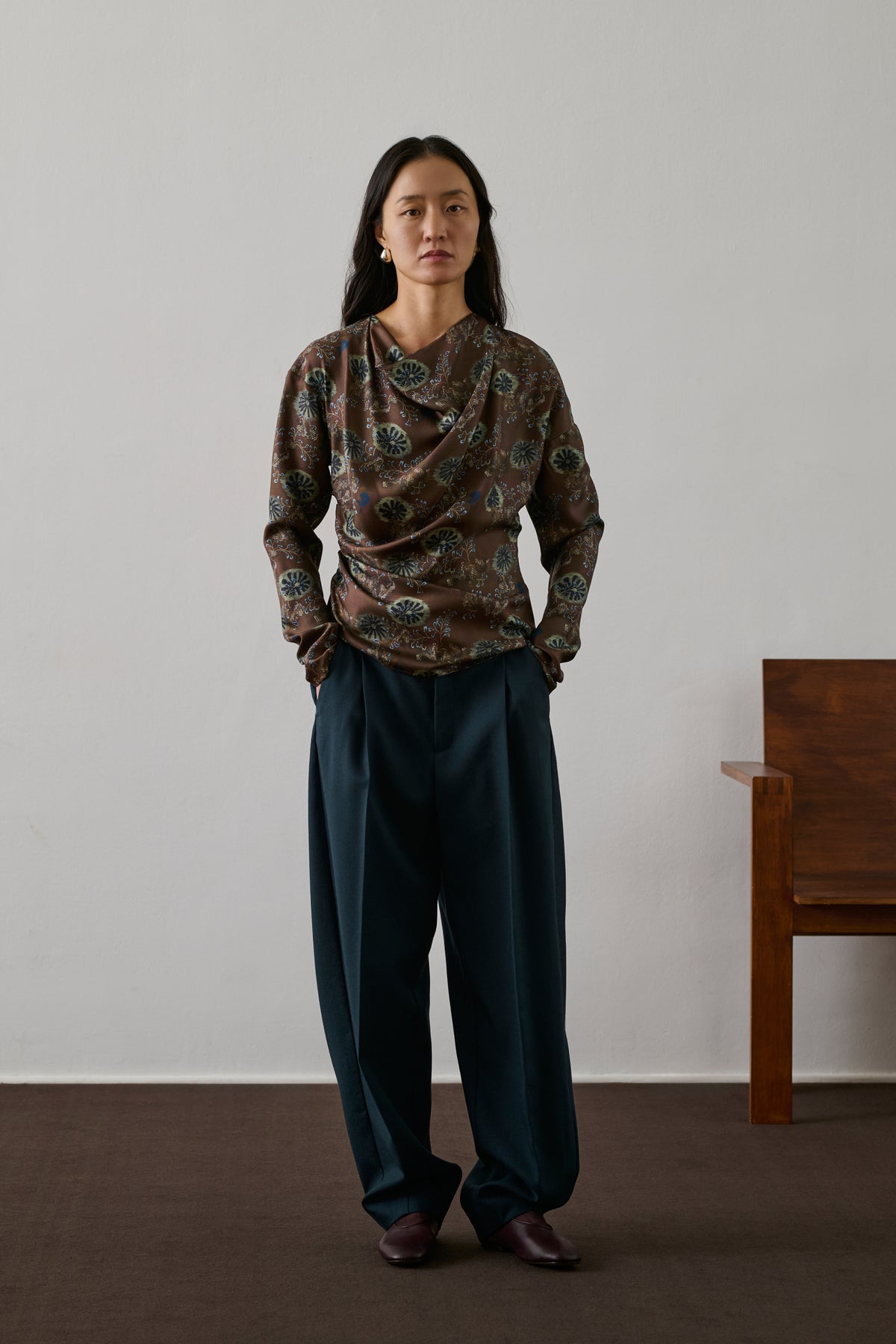 Blusa Fresia - Berenjena/Verde - Seda - Mujer vue 1