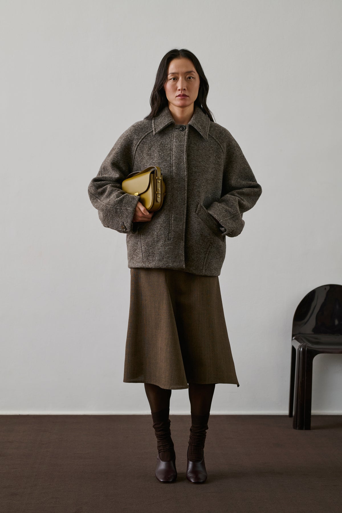 Manteau Balard - Gris Marron - Laine - Femme vue 3