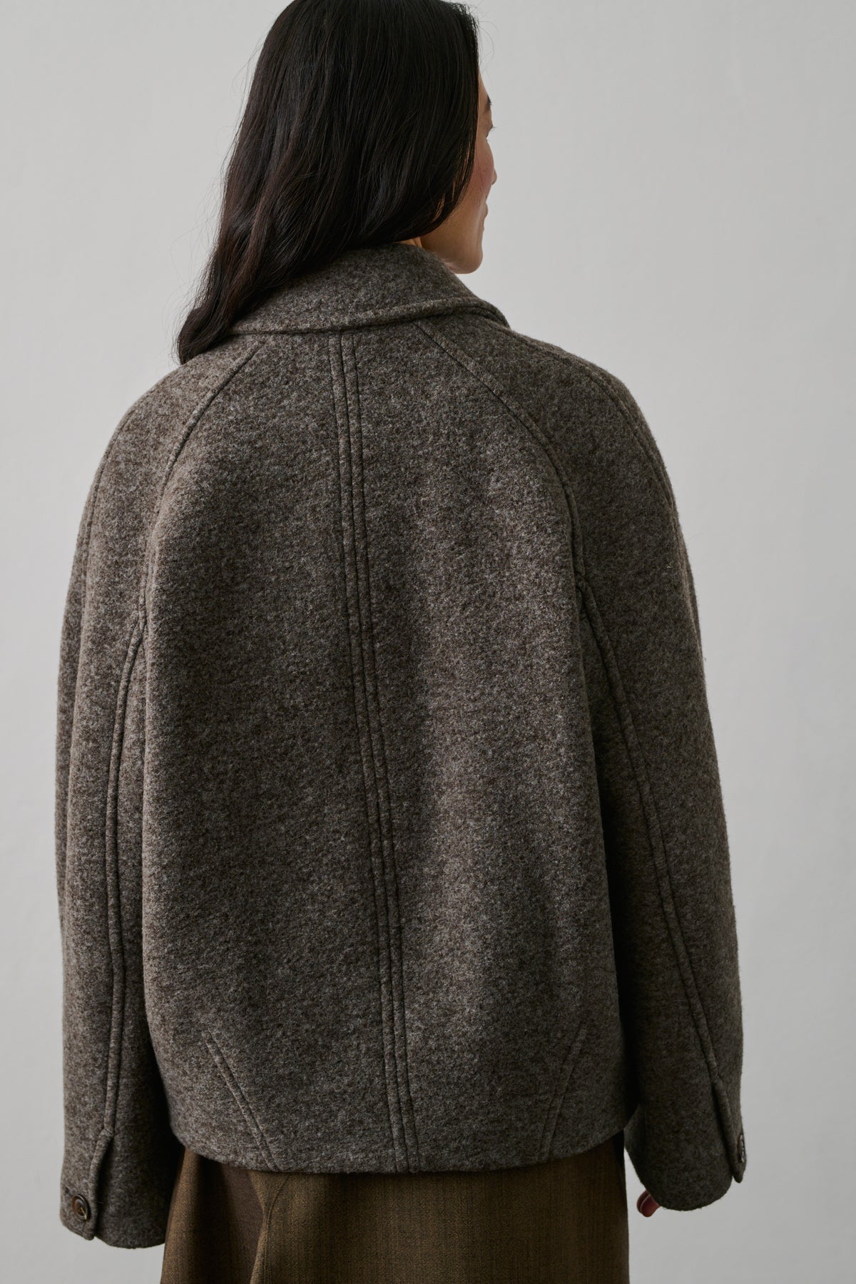 Manteau Balard - Gris Marron - Laine - Femme vue 2