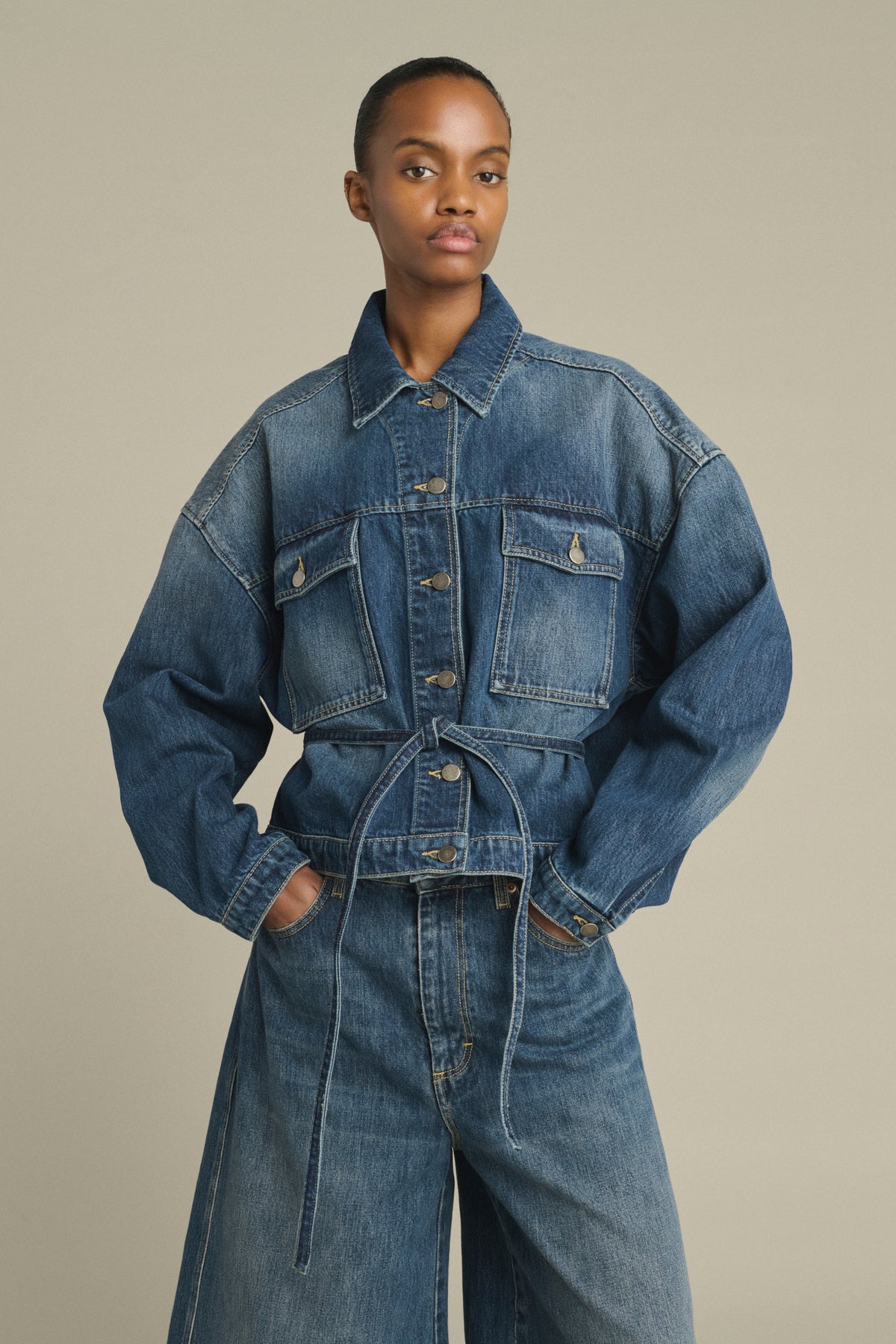 Veste Lys - Denim Bleu Délavé - Coton - Femme vue 3