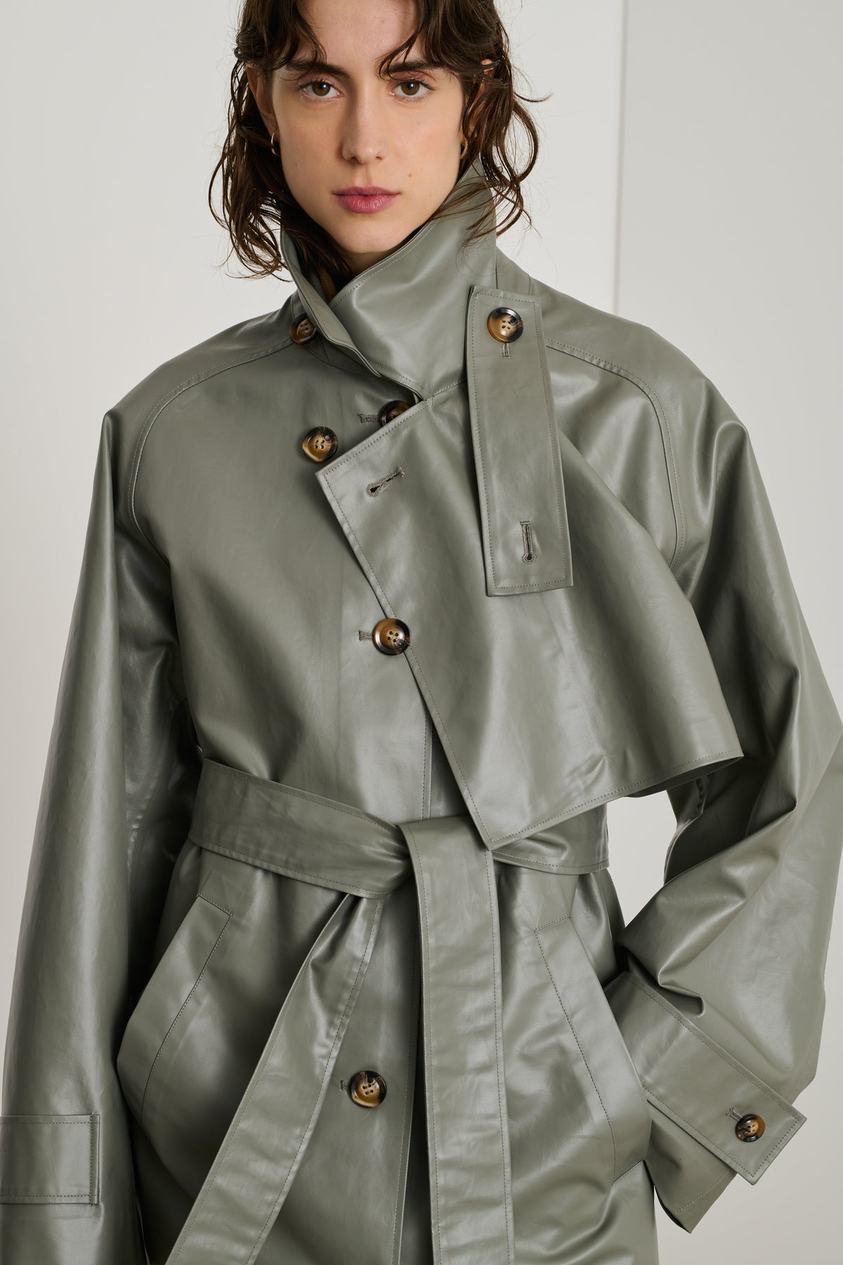 Trench Dino - Gris - Coton - Femme vue 2