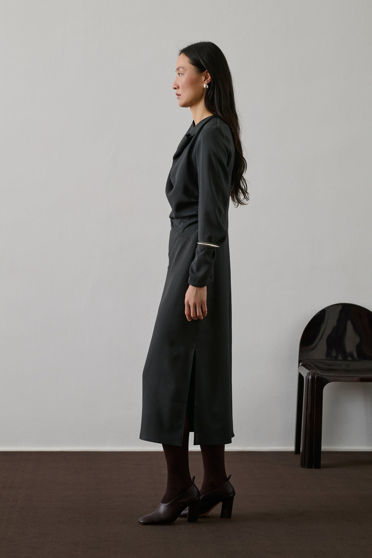Faustine Dress - Anthracite Grey - Women vue 4