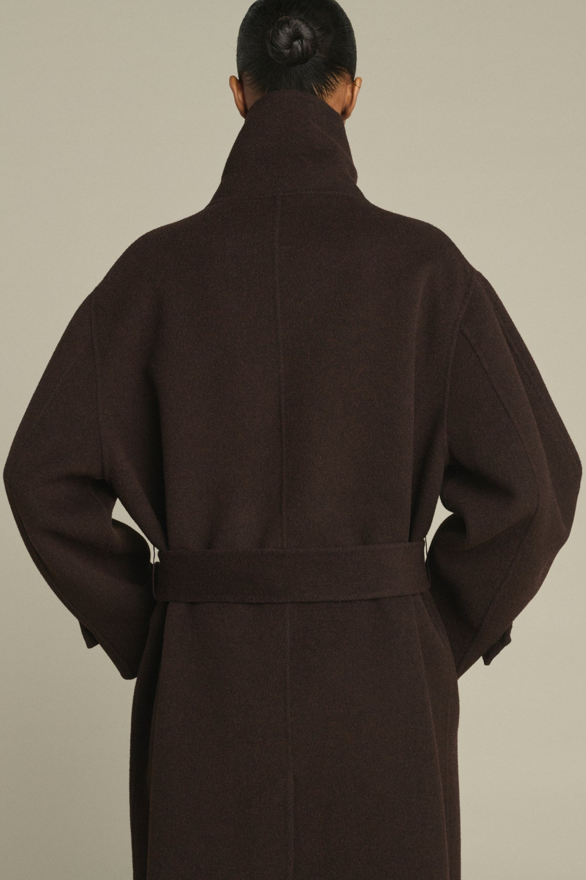Manteau James - Marron Foncé - Laine - Femme vue 4