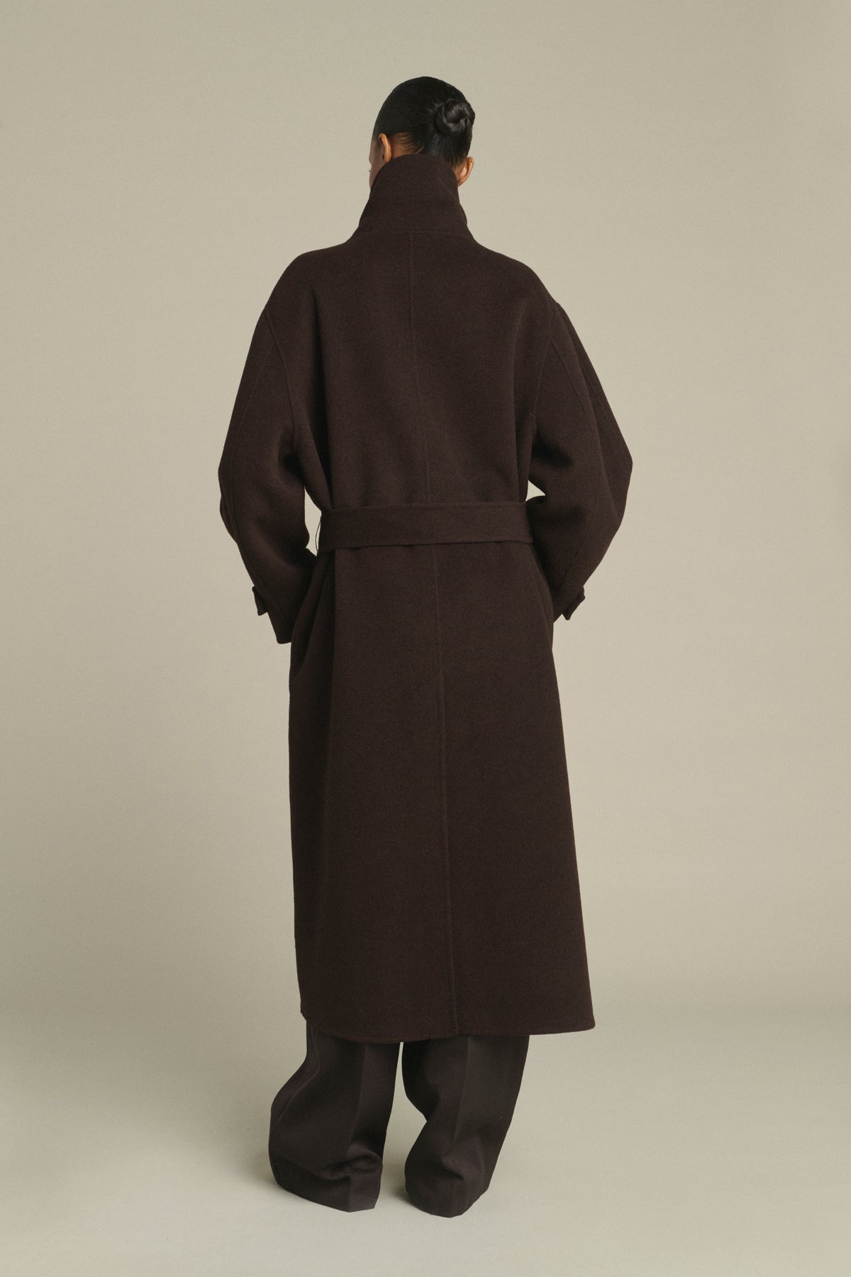 Manteau James - Marron Foncé - Laine - Femme vue 2