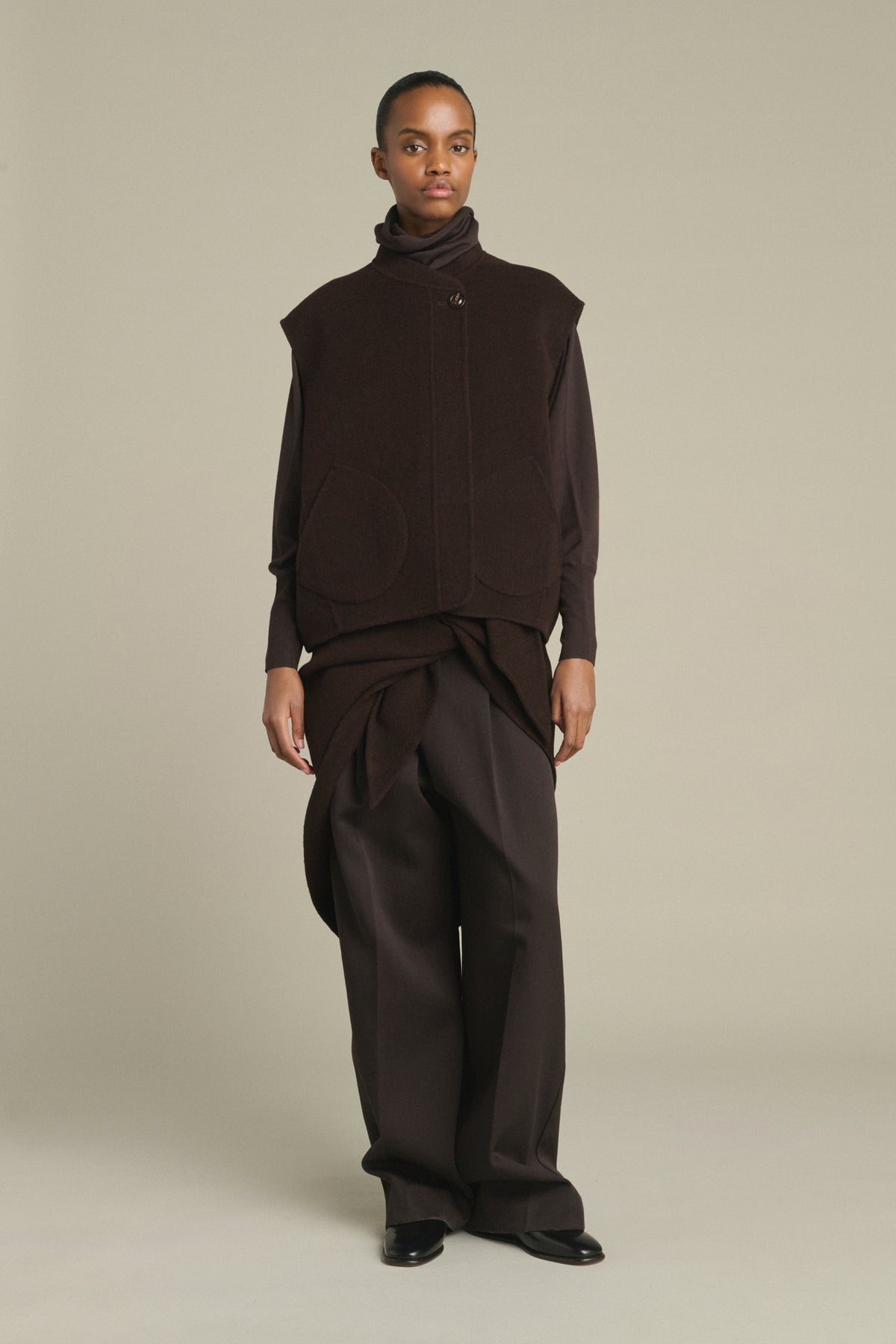Blouson Adeline - Marron Foncé - Laine - Femme vue 1