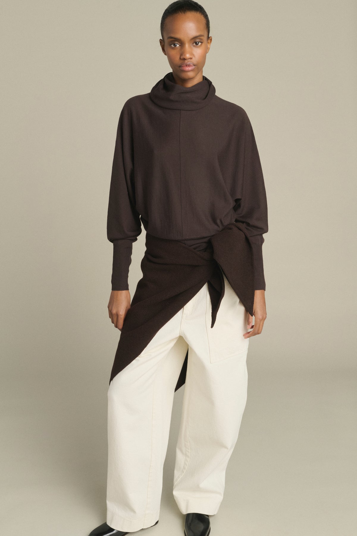 Cape Jamelia - Marron Foncé - Laine - Femme vue 3