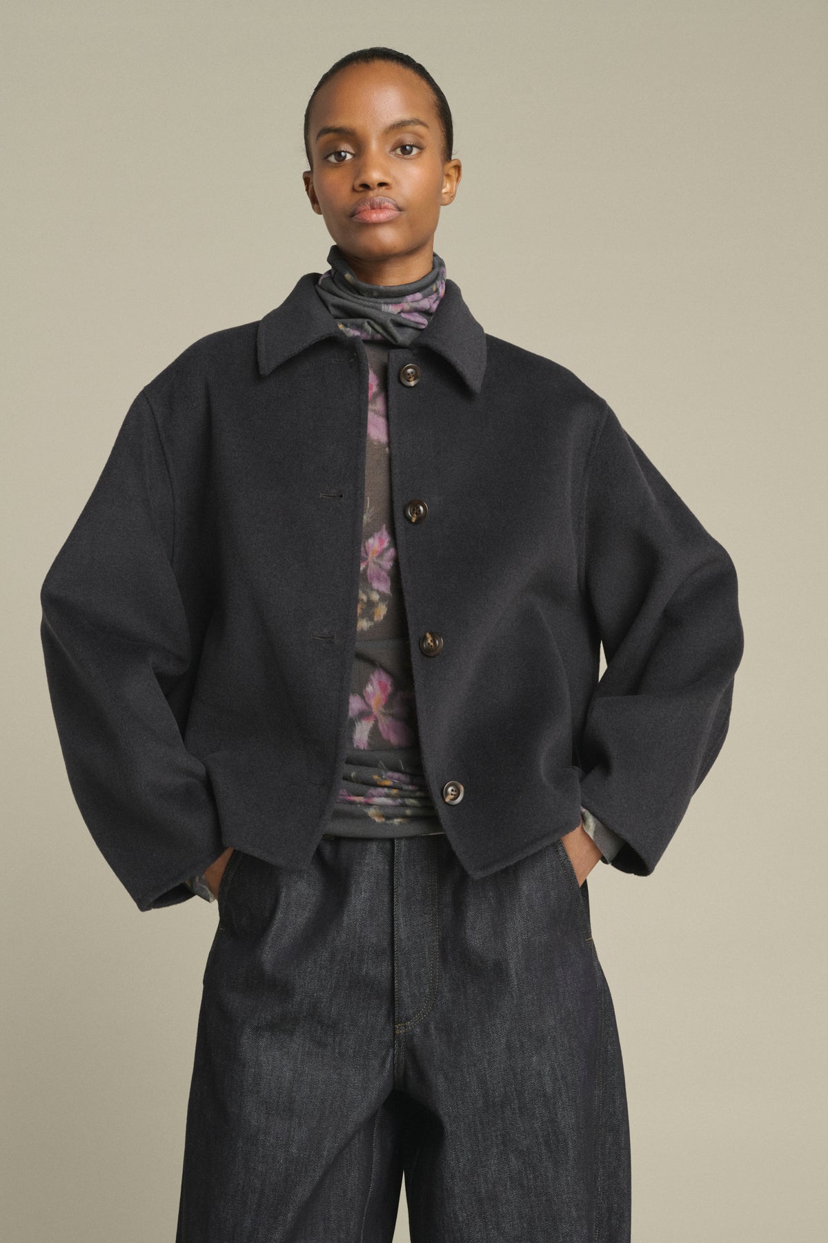 Manteau Gyoda - Charbon - Laine - Femme vue 1