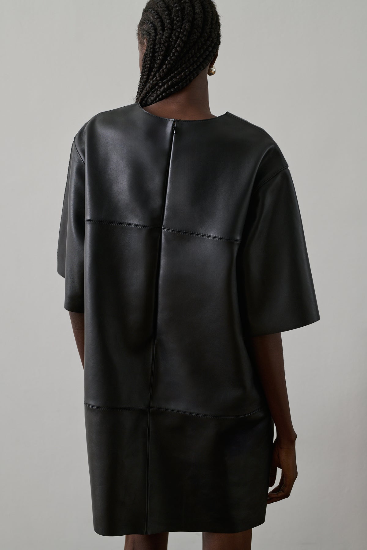 Robe Gisele - Noir - Cuir - Femme vue 4
