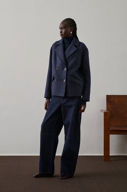 Caban Constant - Navy Chiné - Lana - Mujer