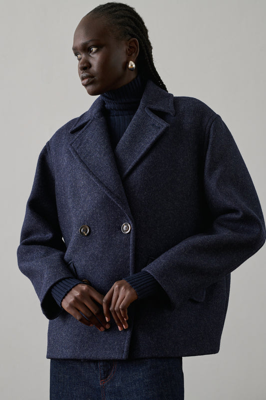 Caban Constant - Navy Chiné - Lana - Mujer