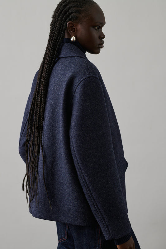 Caban Constant - Navy Chiné - Lana - Mujer