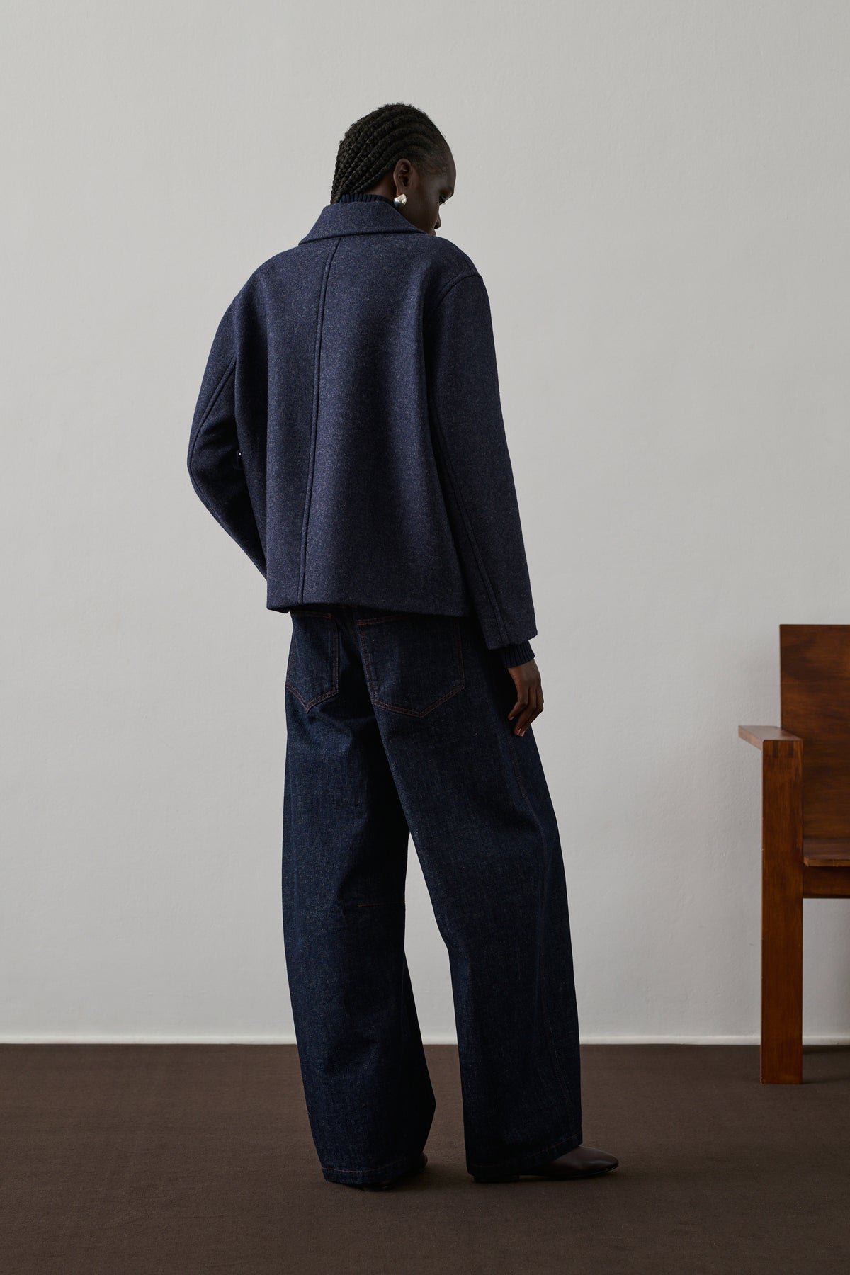 Caban Constant - Navy Chiné - Laine - Femme