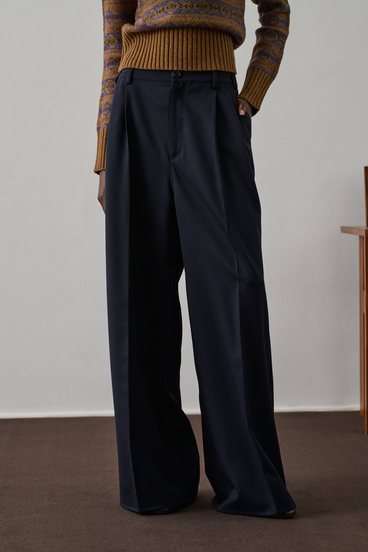 Frejus trousers - Midnight Blue - Wool - Women