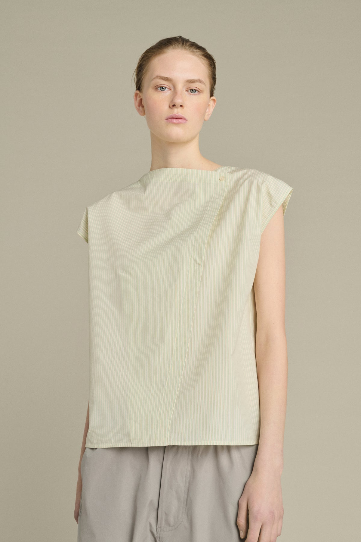 Blouse Lorena - Vert/Écru - Coton - Femme