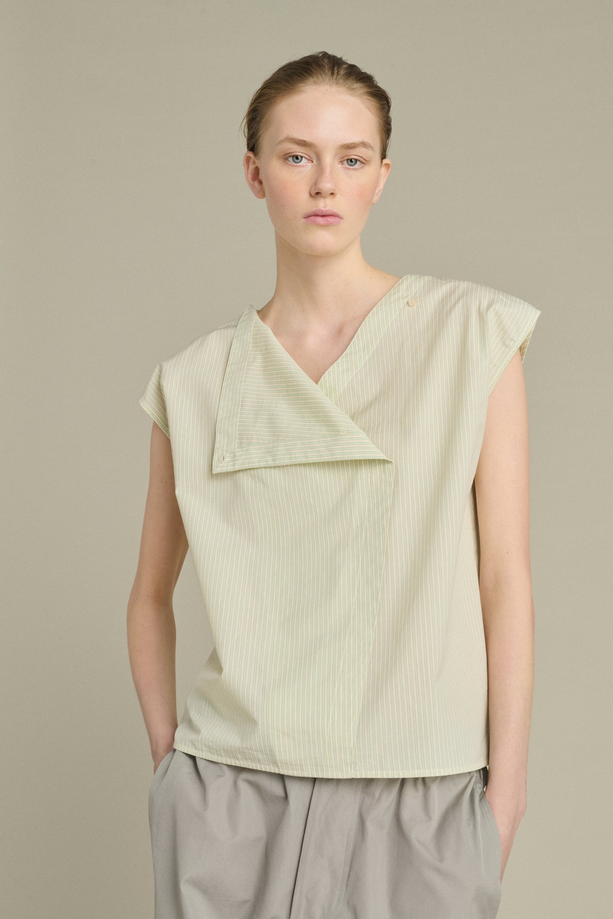 Blouse Lorena - Vert/Écru - Coton - Femme